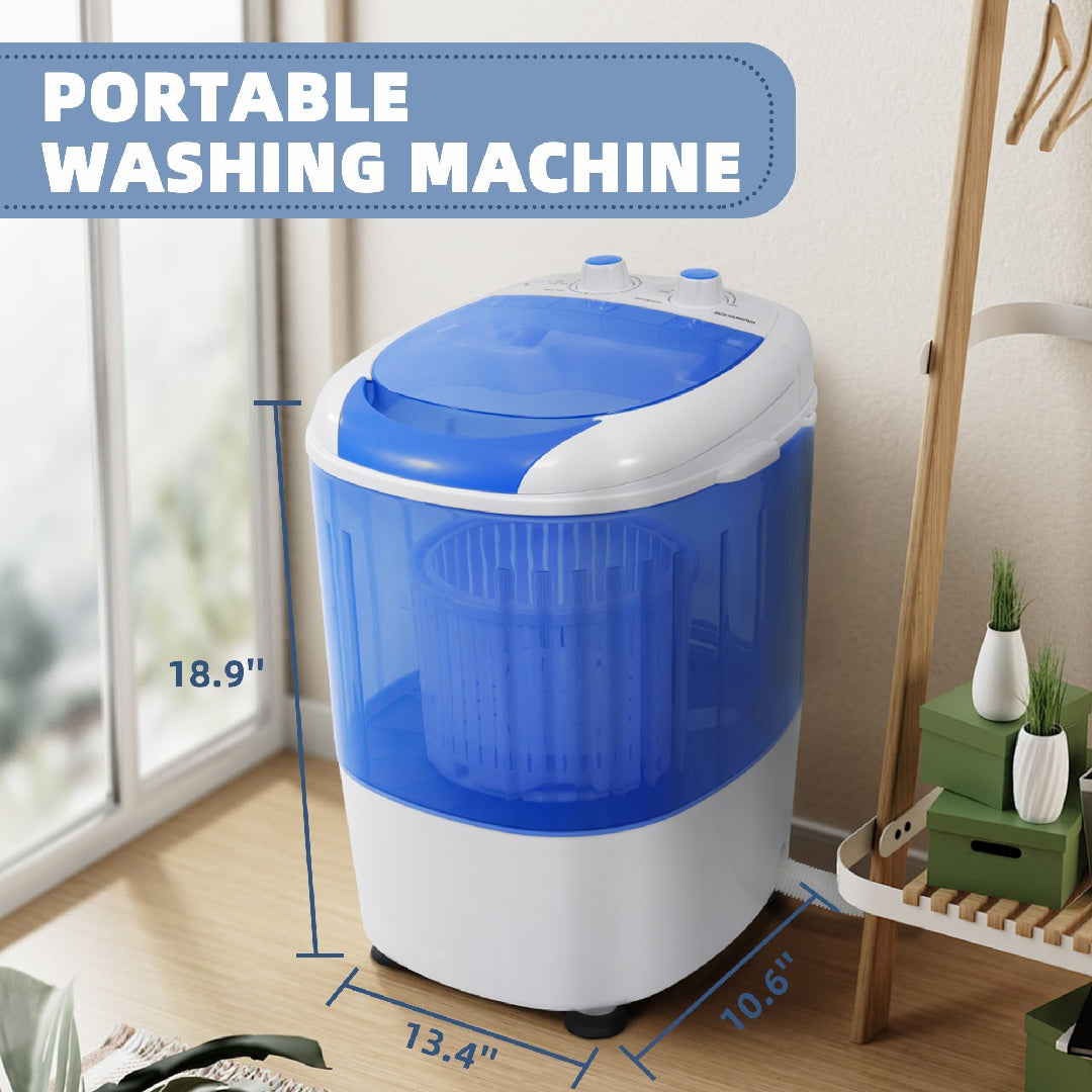 Portable Mini Washer with Spin Dryer — 5.5 lb Capacity (Compact for Apartments, RVs & Dorms)