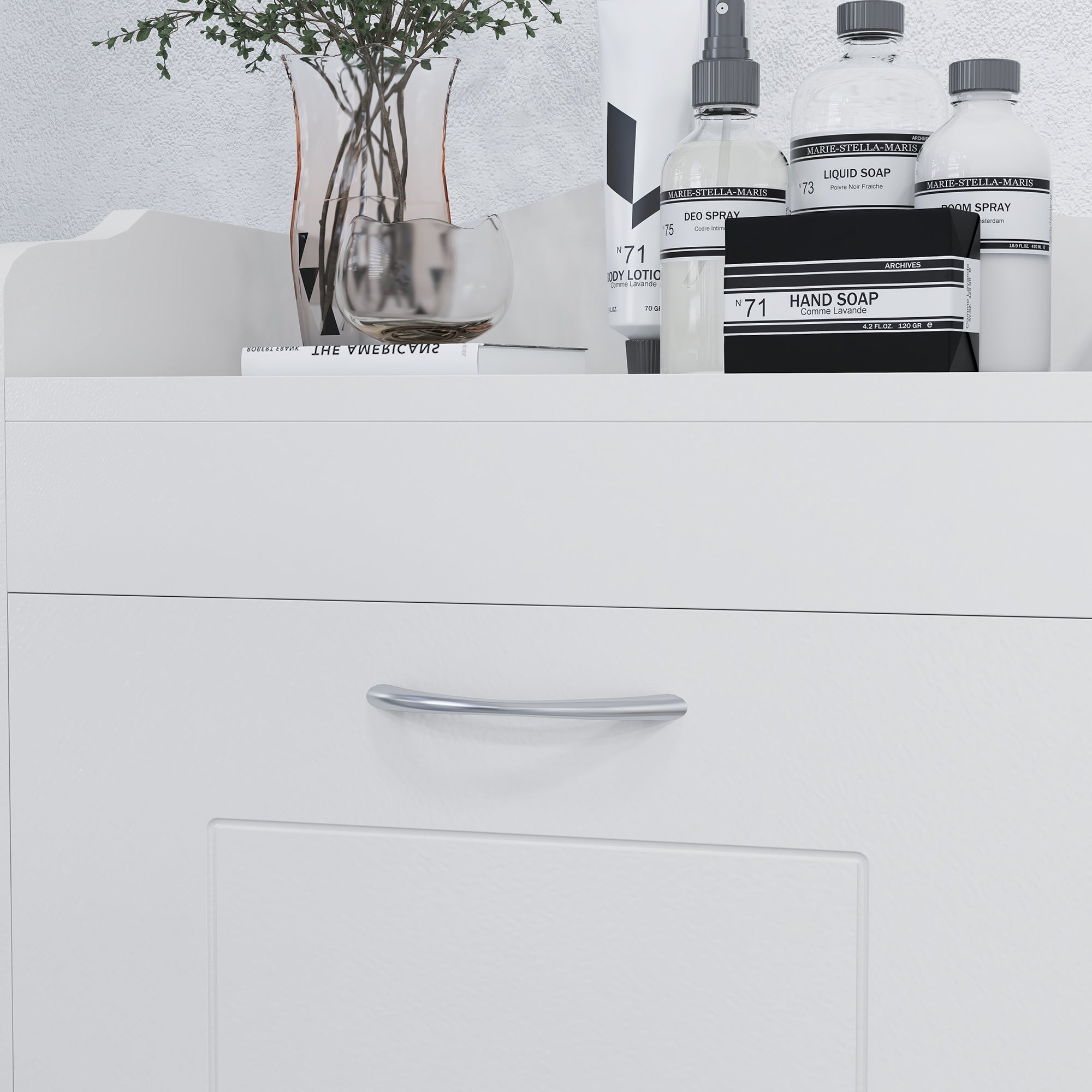 31 Tilt Out Laundry Hamper, Free Standing Bathroom Storage Cabinet Home Organizer - White