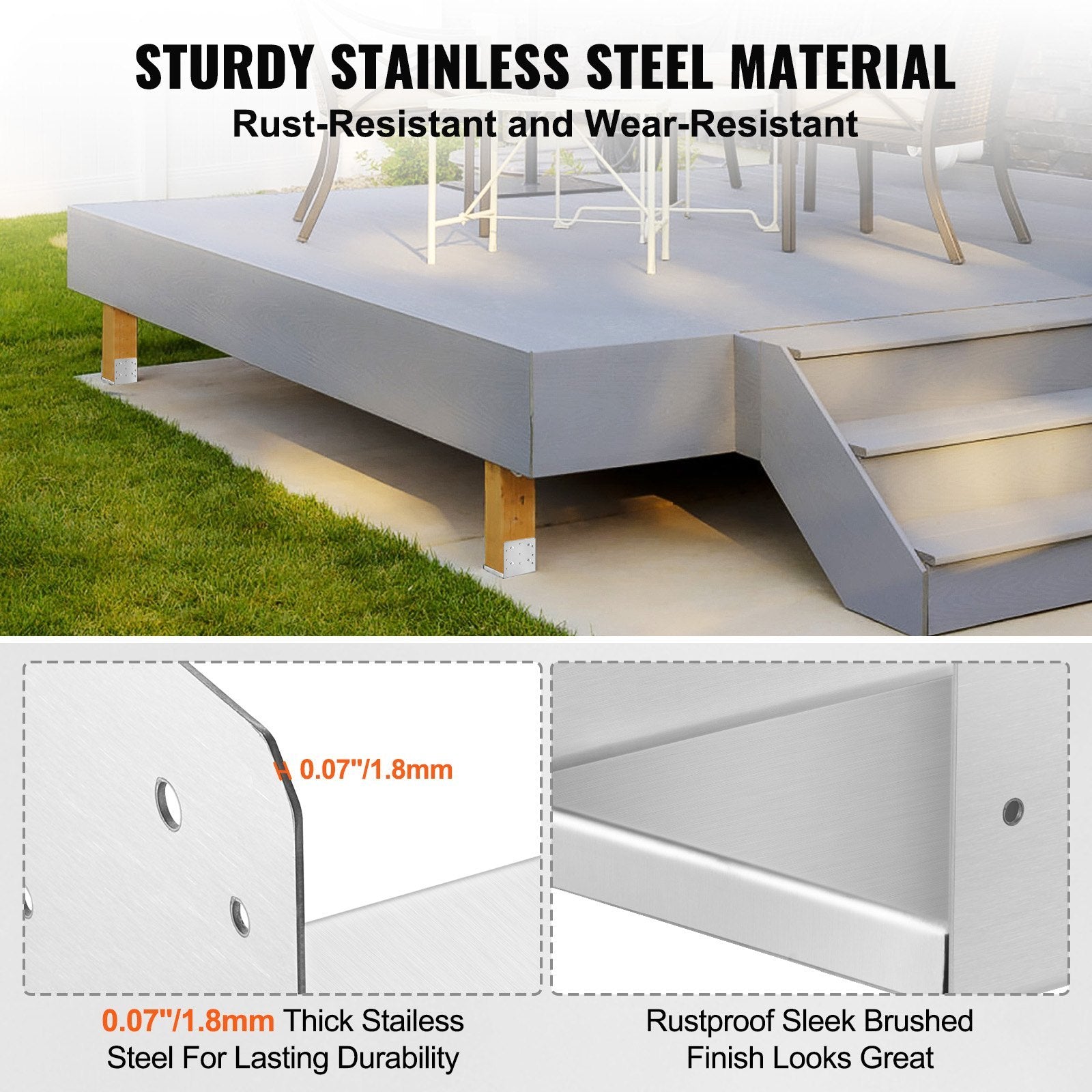 VEVOR Post Base, Stainless Steel Adjustable Post Anchor Bracket