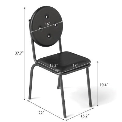 4-piece Bar Stools, Faux Leather Dining Chairs With Waterproof Surface And Metal Legs, Easy To Assemble, Suitable For Kitchen, Dining Room And Living Room