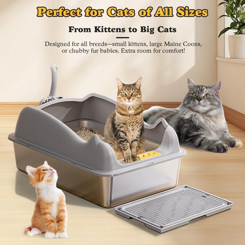 Large Stainless Steel Cat Litter Box