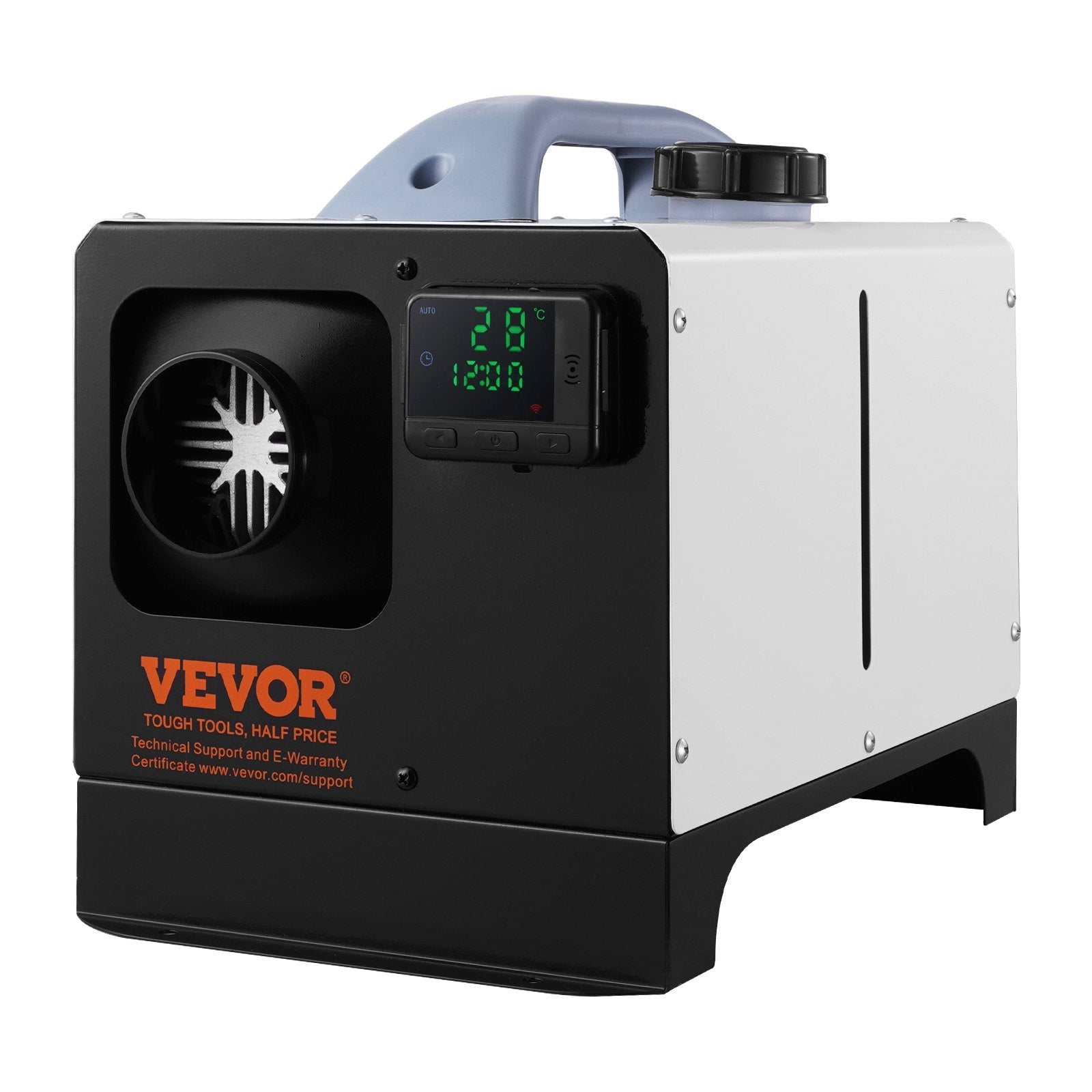 VEVOR 5-8KW Diesel Air Heater, Remote Control & LCD — Portable Truck, RV & Van Heater