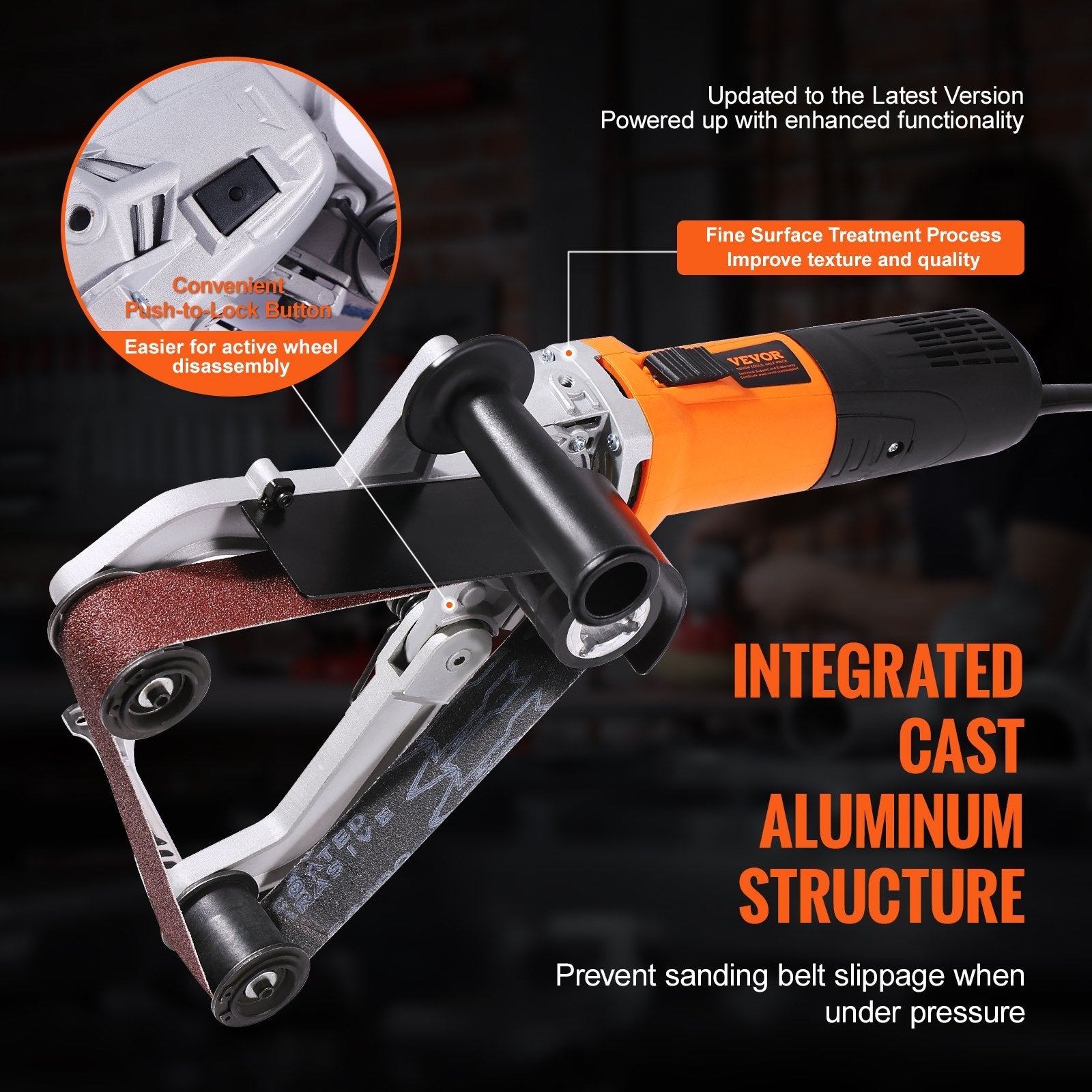 VEVOR Pipe Tube Polisher Sander — 6-Speed 1100–3200 RPM, 1000W