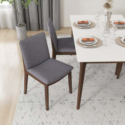 Cydd Laura Mid Century Solid Wood Dining Chairs Set Of 2 Grey - View 7