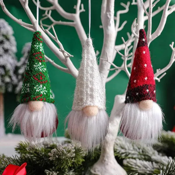 12 Pcs Christmas Gnomes Hanging Ornaments Tomte Plush Faceless Gnome Xmas Tree Wall Table Decor