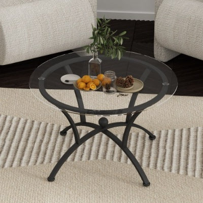 3 Piece Tempered Glass Coffee Table Set Rustic Black - View 5