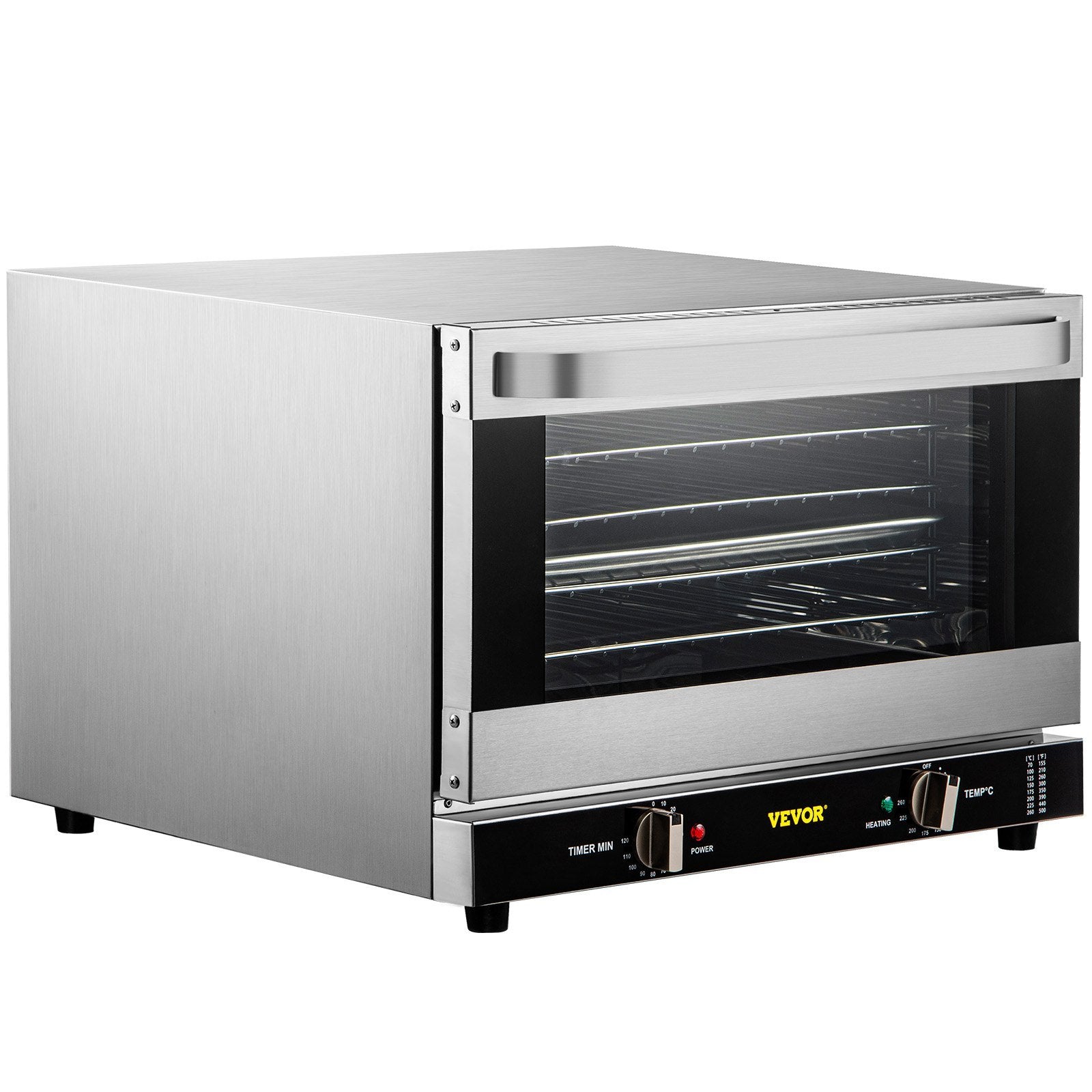 VEVOR Commercial Half-Size Convection Countertop Oven, 1600W, Glass Door, 120V, ETL Listed