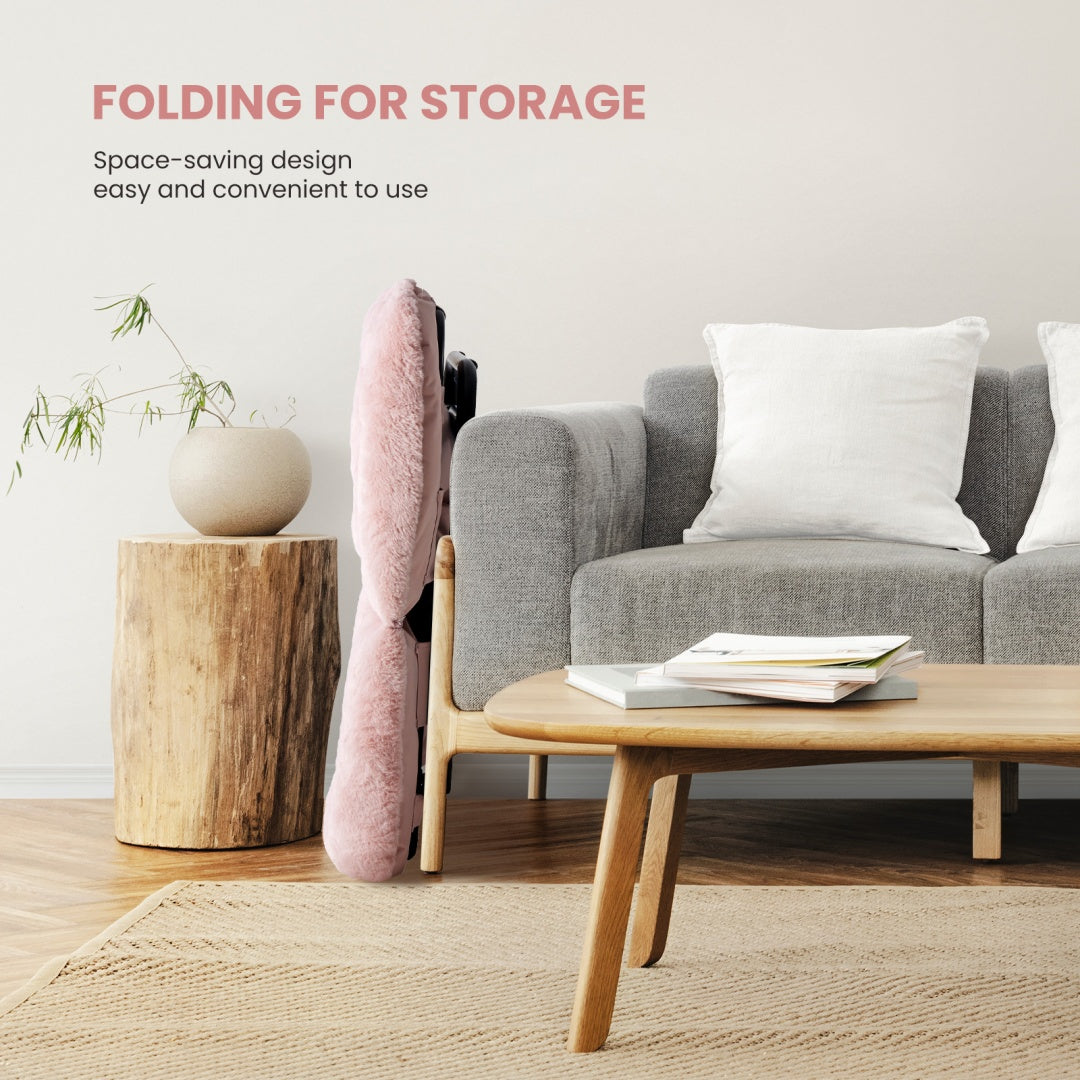 Comfy Faux Fur Folding Lounge Chair for Adults – Large Foldable