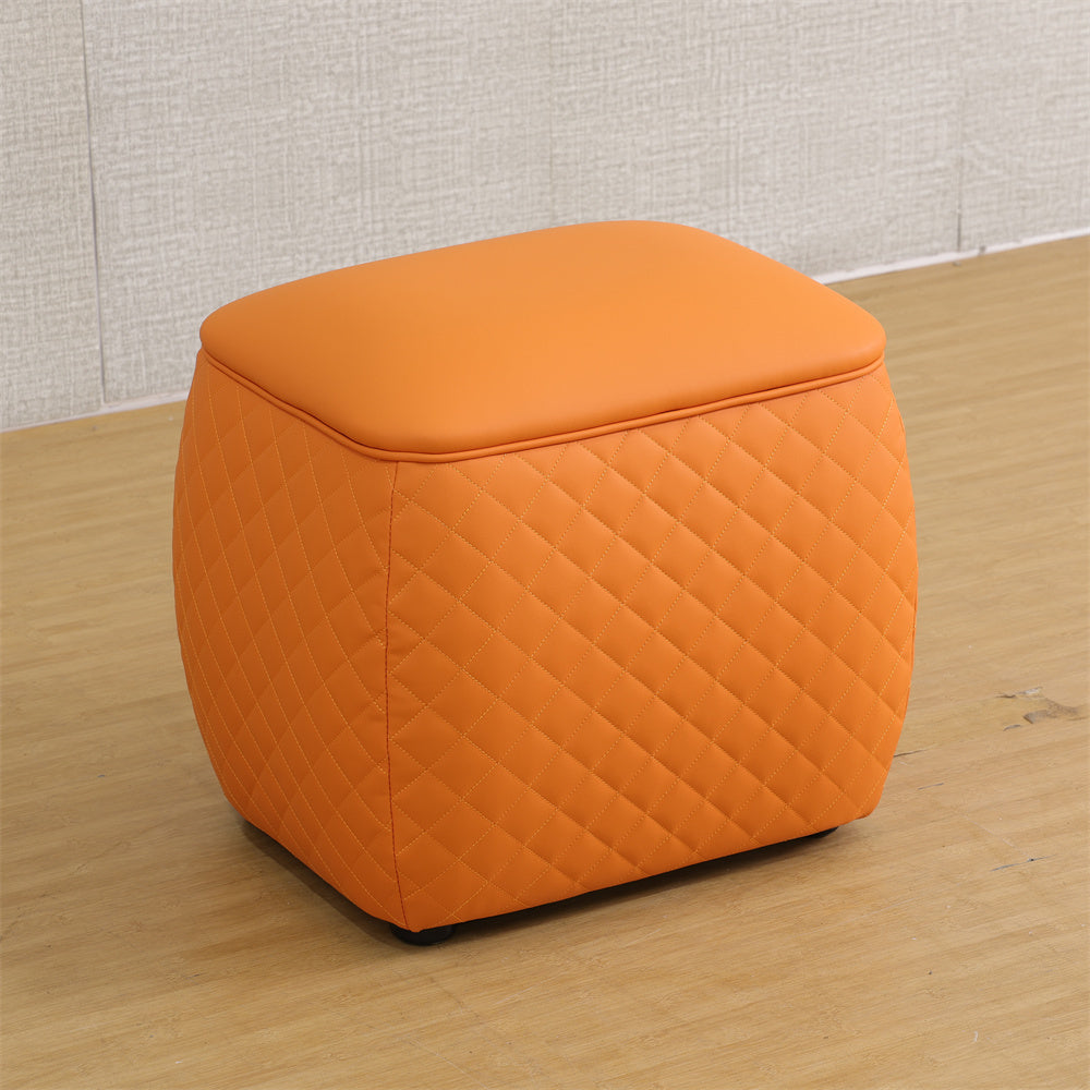 Scratch-Resistant Diamond Tufted Ottoman, 19.5x15.5x18 Inch Pet-Friendly Accent Stool