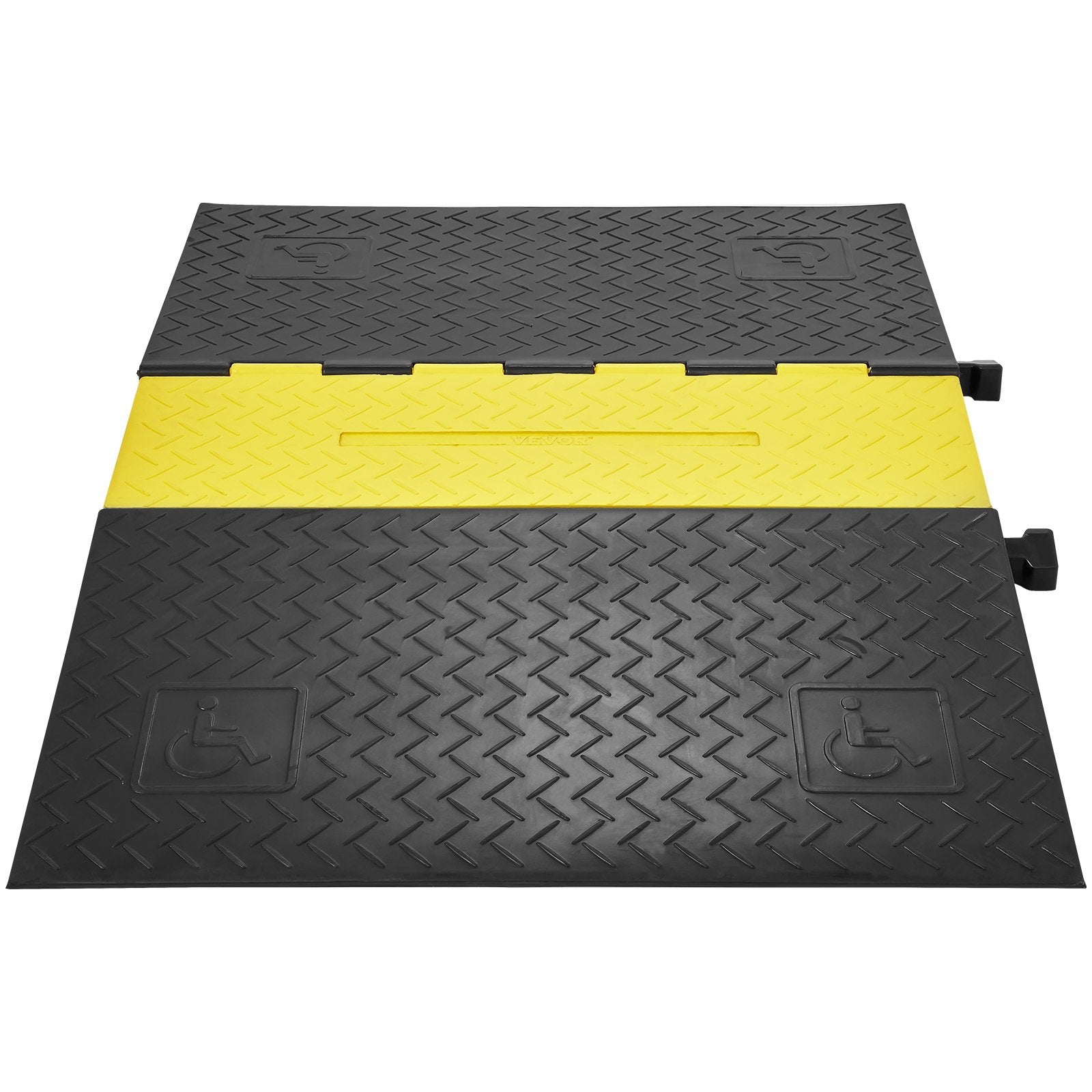 VEVOR 5-Channel Heavy-Duty Cable Protector Ramp – ADA Compliant, 22,000 lbs, Interlocking
