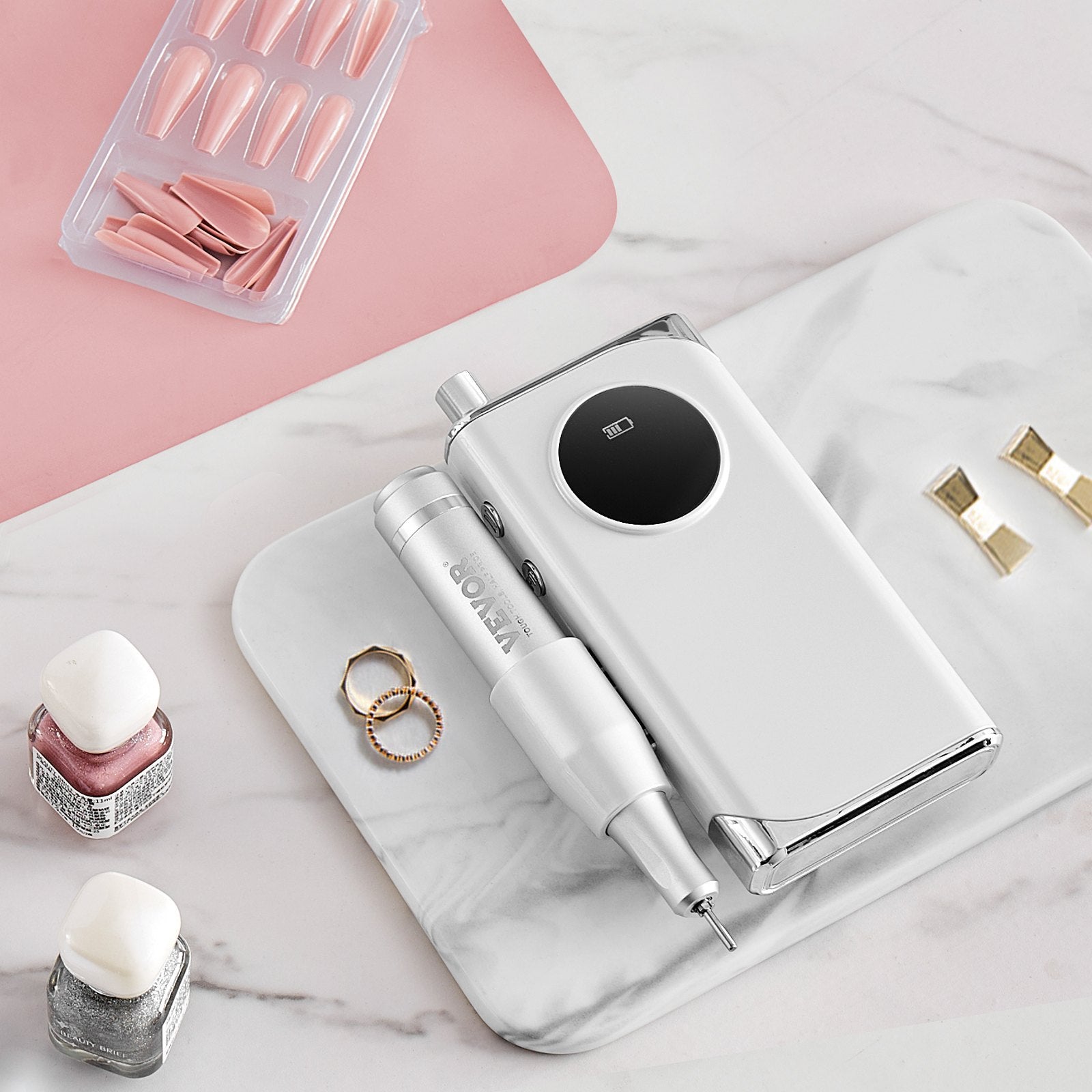 VEVOR Electric Rechargeable Nail Drill - 40,000RPM Cordless E-File with LCD