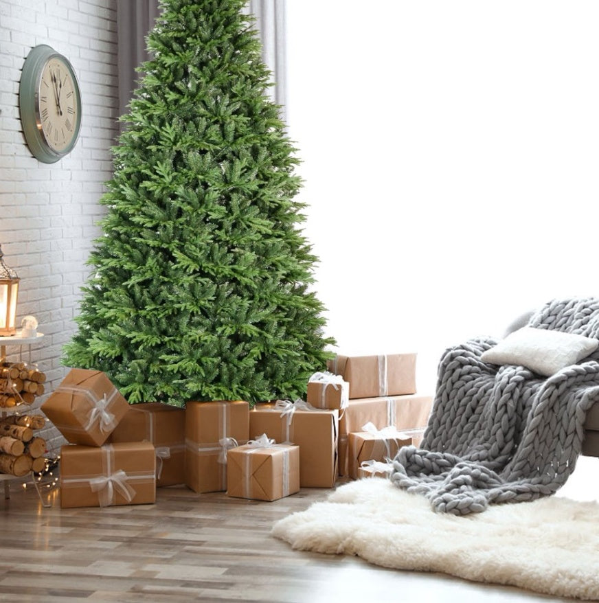 fulian 4ft PE PVC Hybrid Automatic Christmas Tree - Hinged Branches