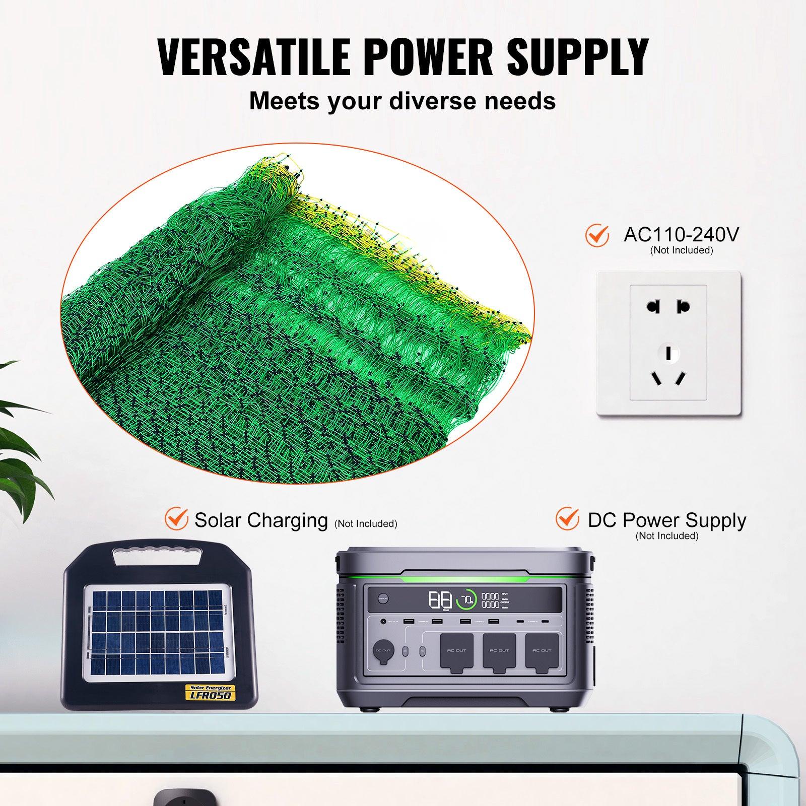 Coocosh Power Supply Unit with solar charging capability, featuring a sleek gray design. The dimensions are compact for easy portability, ideal for diverse outdoor activities, with user-friendly controls and visual display for monitoring.