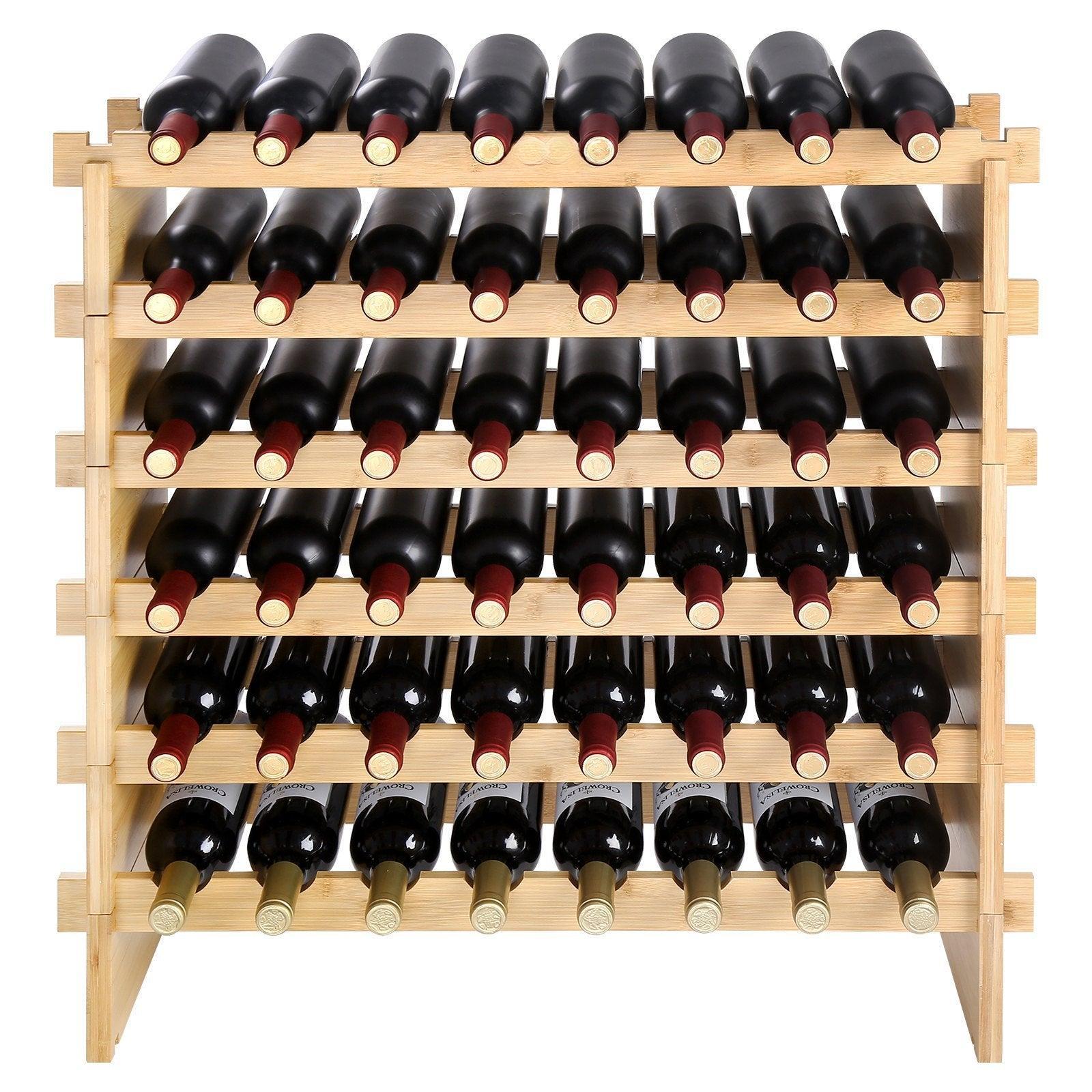 Coocosh presents this elegant bamboo wine rack, boasting a 6-tier design that not only provides outstanding stability but also brings a touch of sophistication to your home bar or kitchen area.