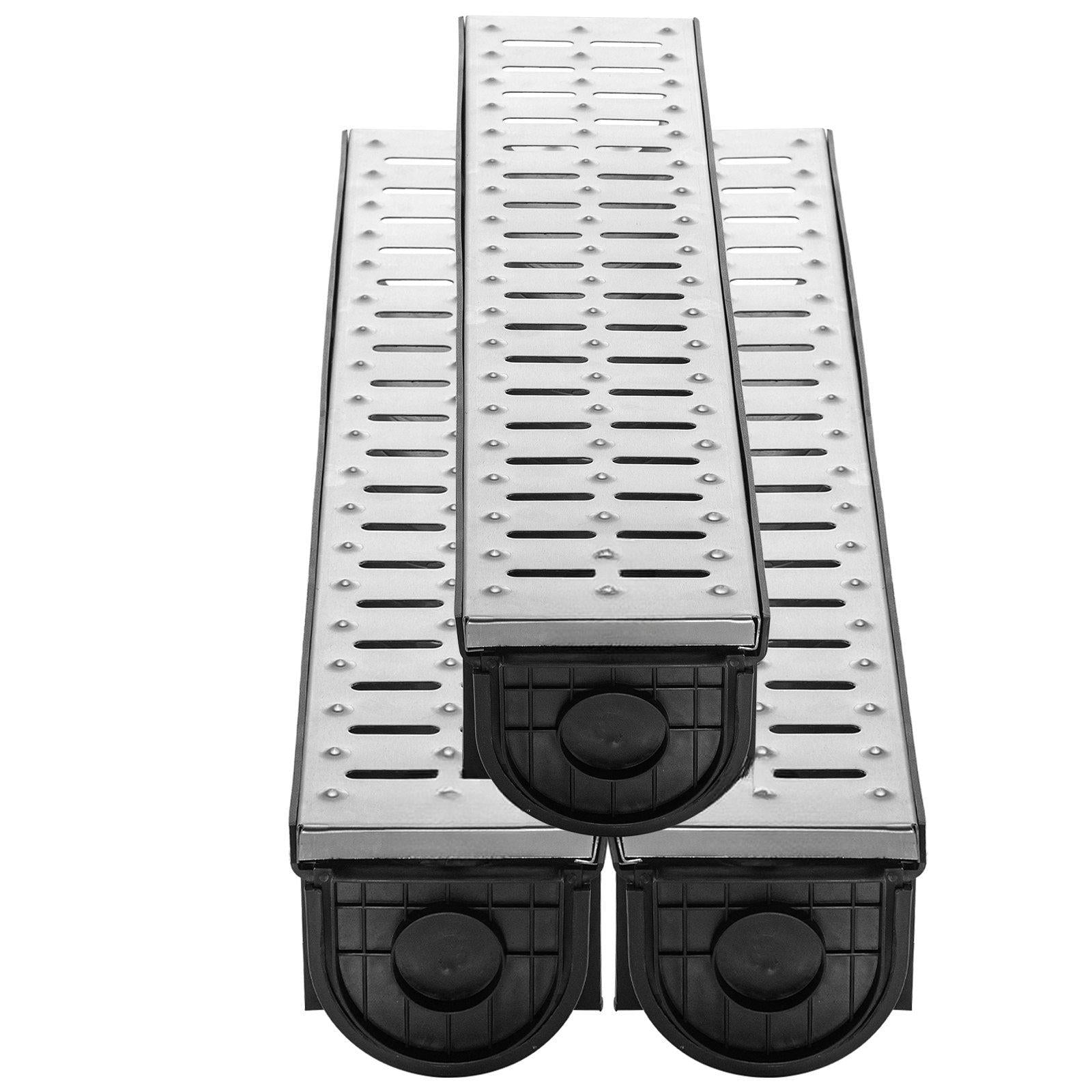 Coocosh functional channel drain system featuring resilient HDPE construction and durable steel grates, designed in elegant black, best suited for poolside and concrete surfaces.