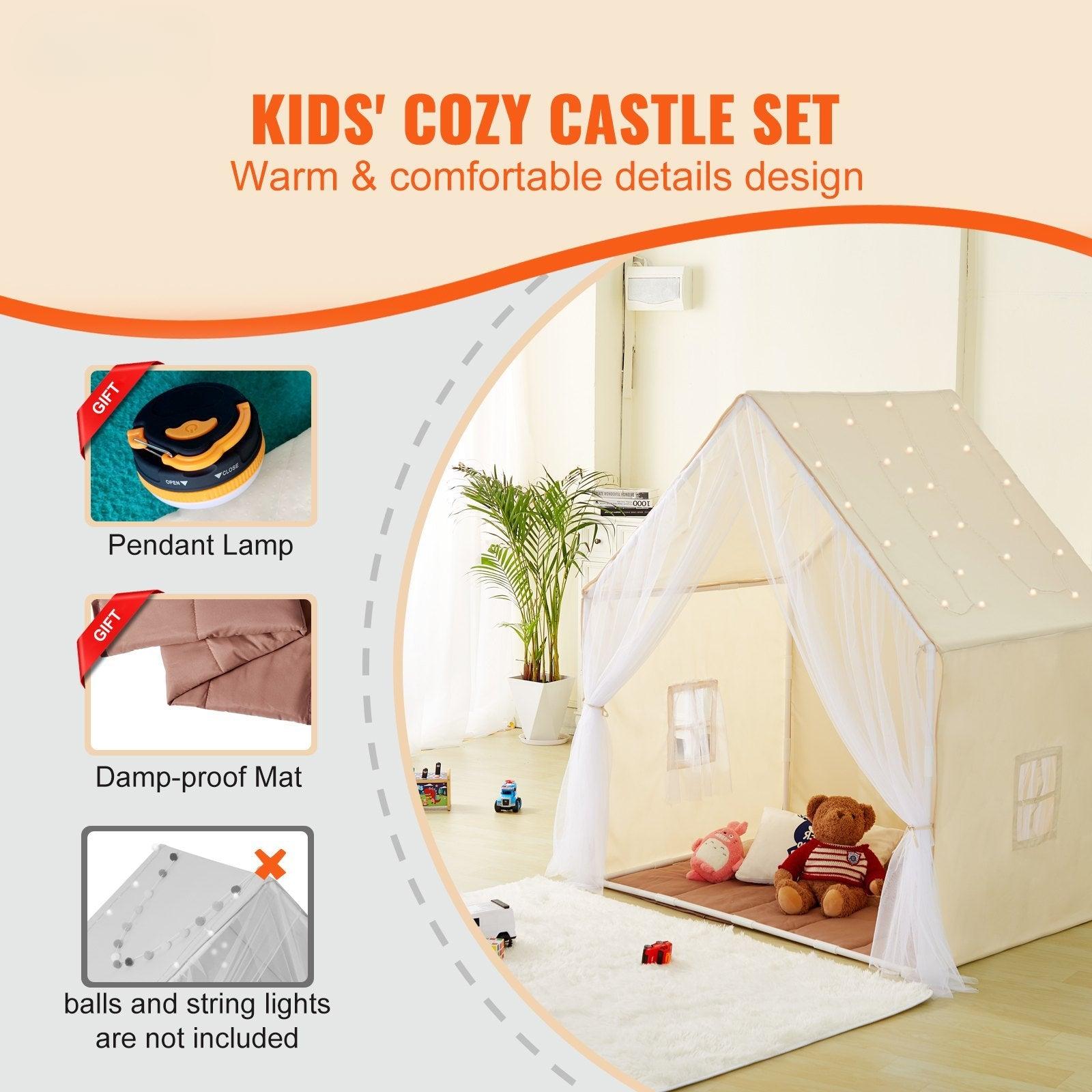 Vevor Kids Play Tent Beige Yurt Mat Lamp Cjjt2347313 - View 1