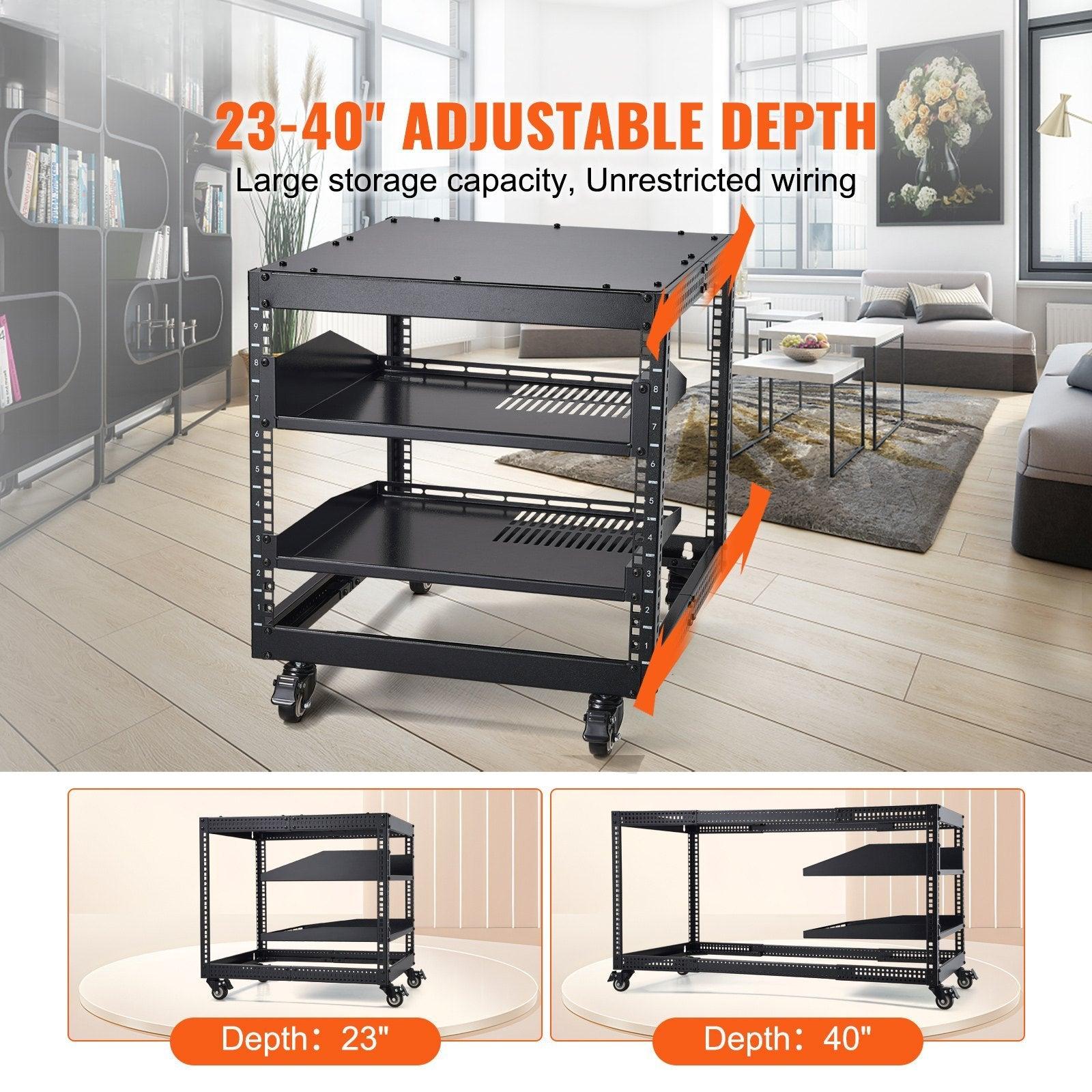 Vevor 9u 4 Post Open Frame Server Rack Adjustable - View 1
