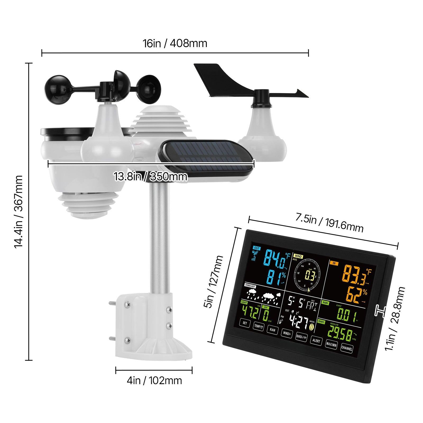 Vevor 7 In 1 Wireless Weather Station 7 5 Display - View 4
