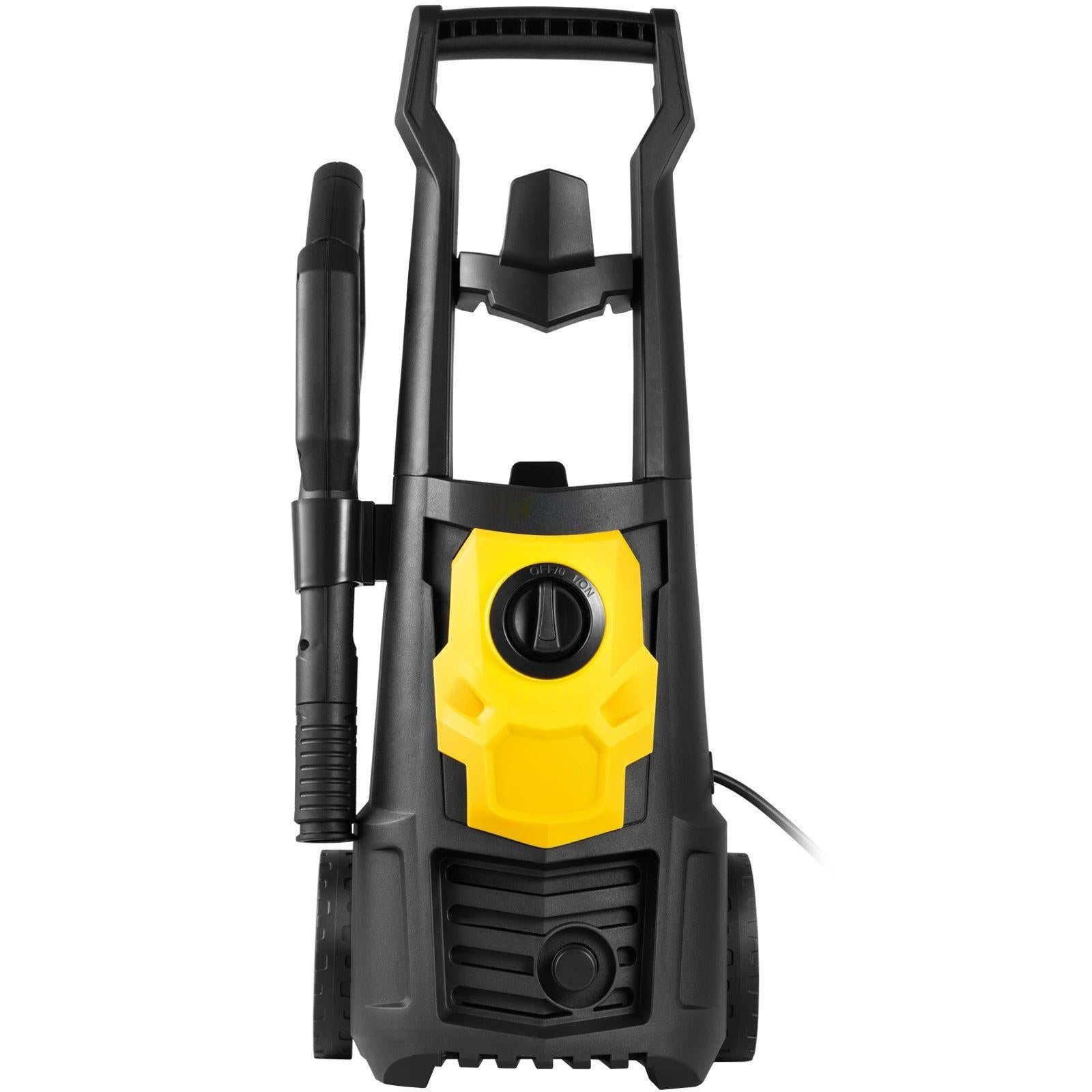 Coocosh 2000 PSI pressure washer delivers exceptional cleaning power with its quick-connect nozzles, perfect for home studio use, featuring a 30 ft hose reel in elegant black.