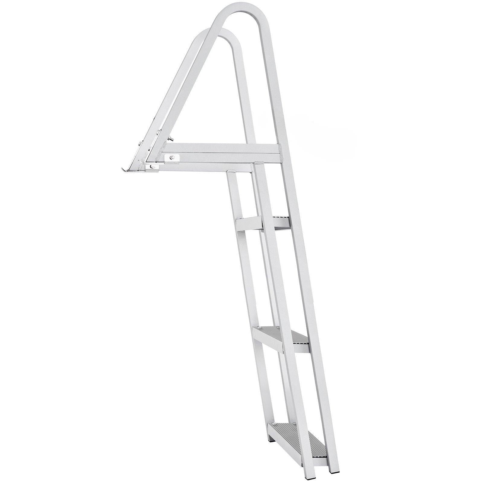 Coocosh aluminum alloy dock ladder provides secure access with wide nonslip steps, ensuring stability and safety for your marine activities.