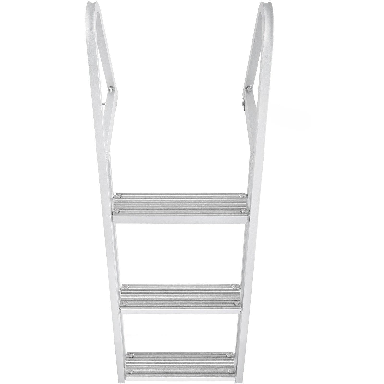 Coocosh dock ladder offers 3 nonslip steps made of aluminum alloy, designed for simplicity and safety when accessing your pool or boat.