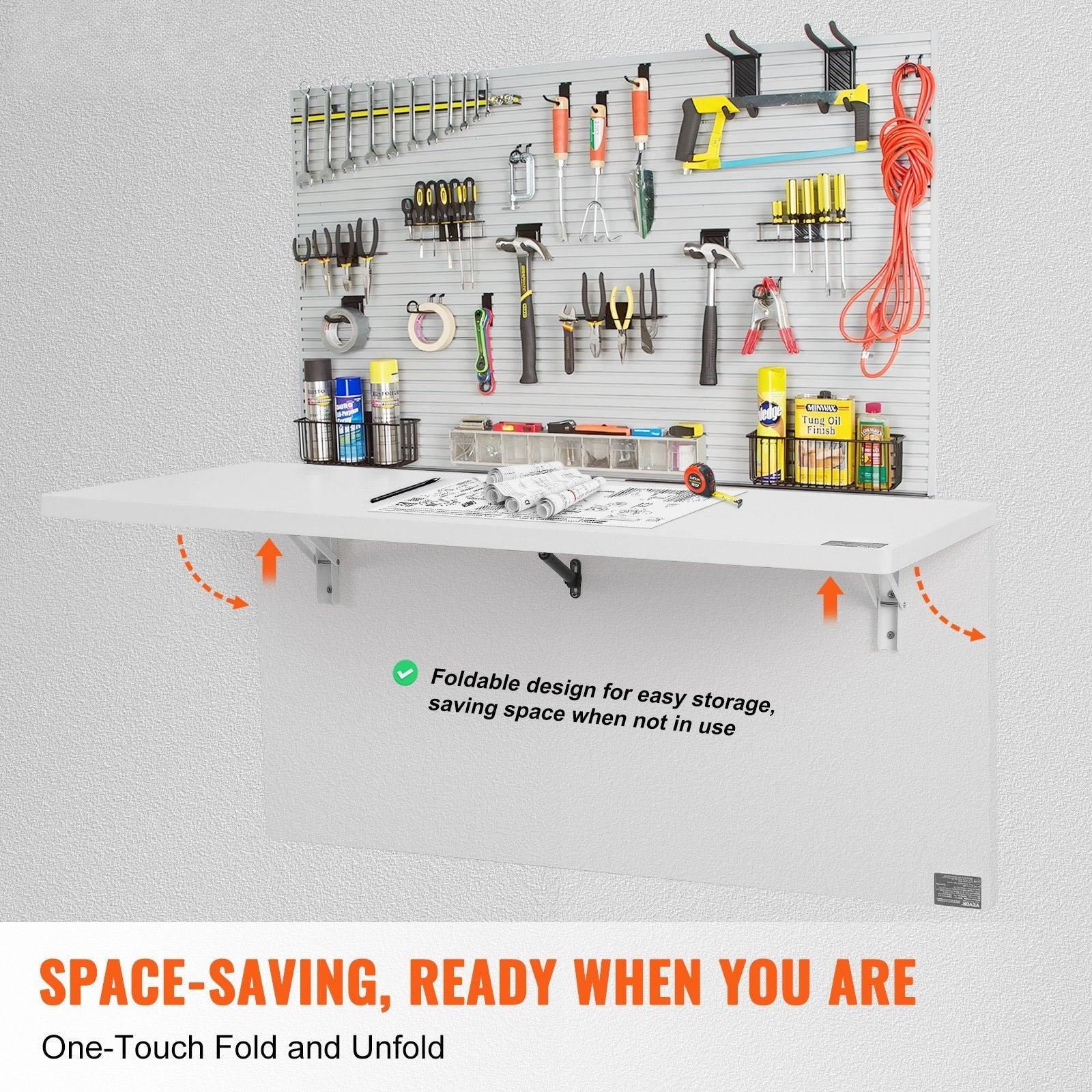 Coocosh wall mount table, featuring an elegant particleboard top and strong iron brackets, ideal for maximizing workspace in small dining areas.