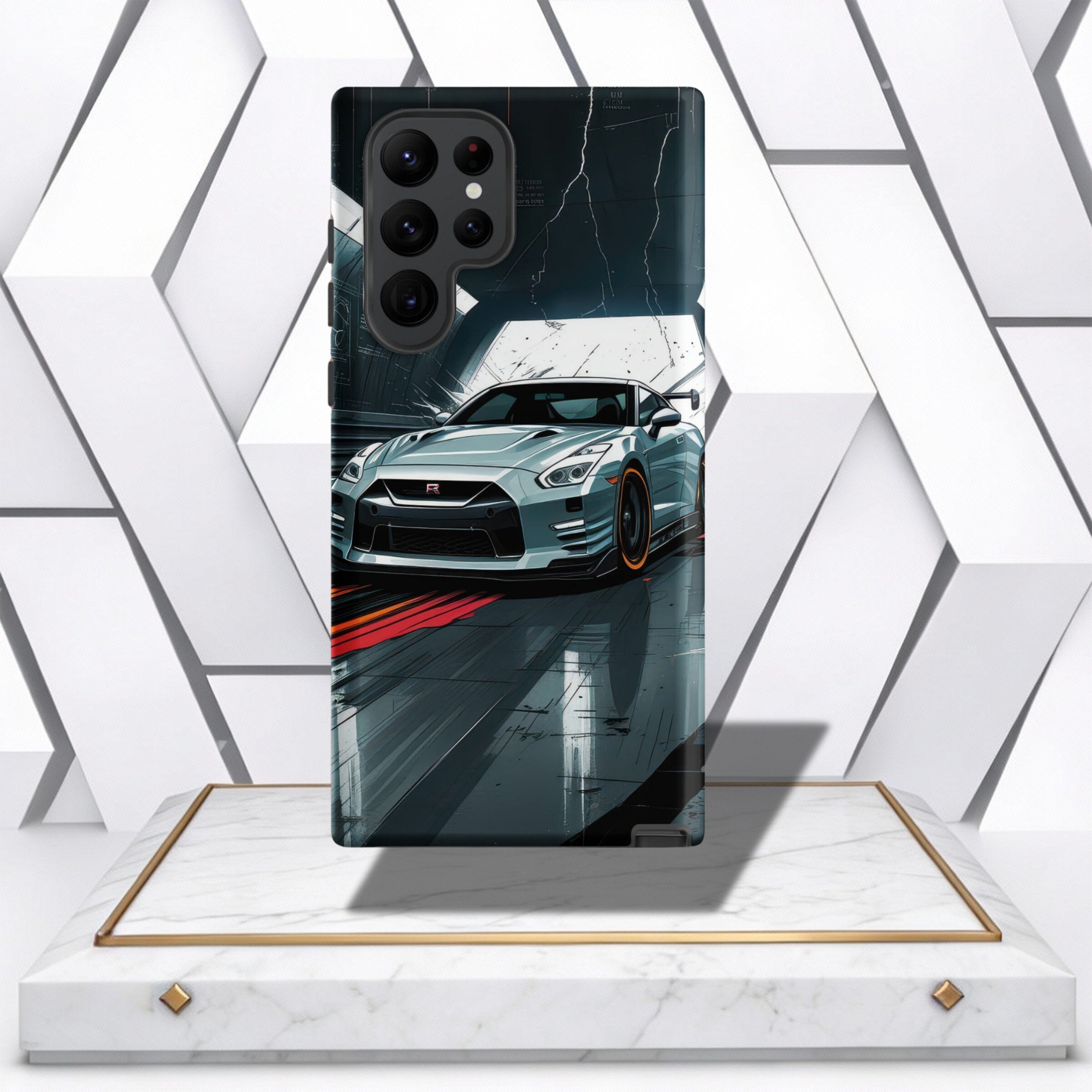 Coocosh presents a silver phone case, uniquely designed for Samsung®, balancing vibrant aesthetics and robust protection suitable for everyday adventures.