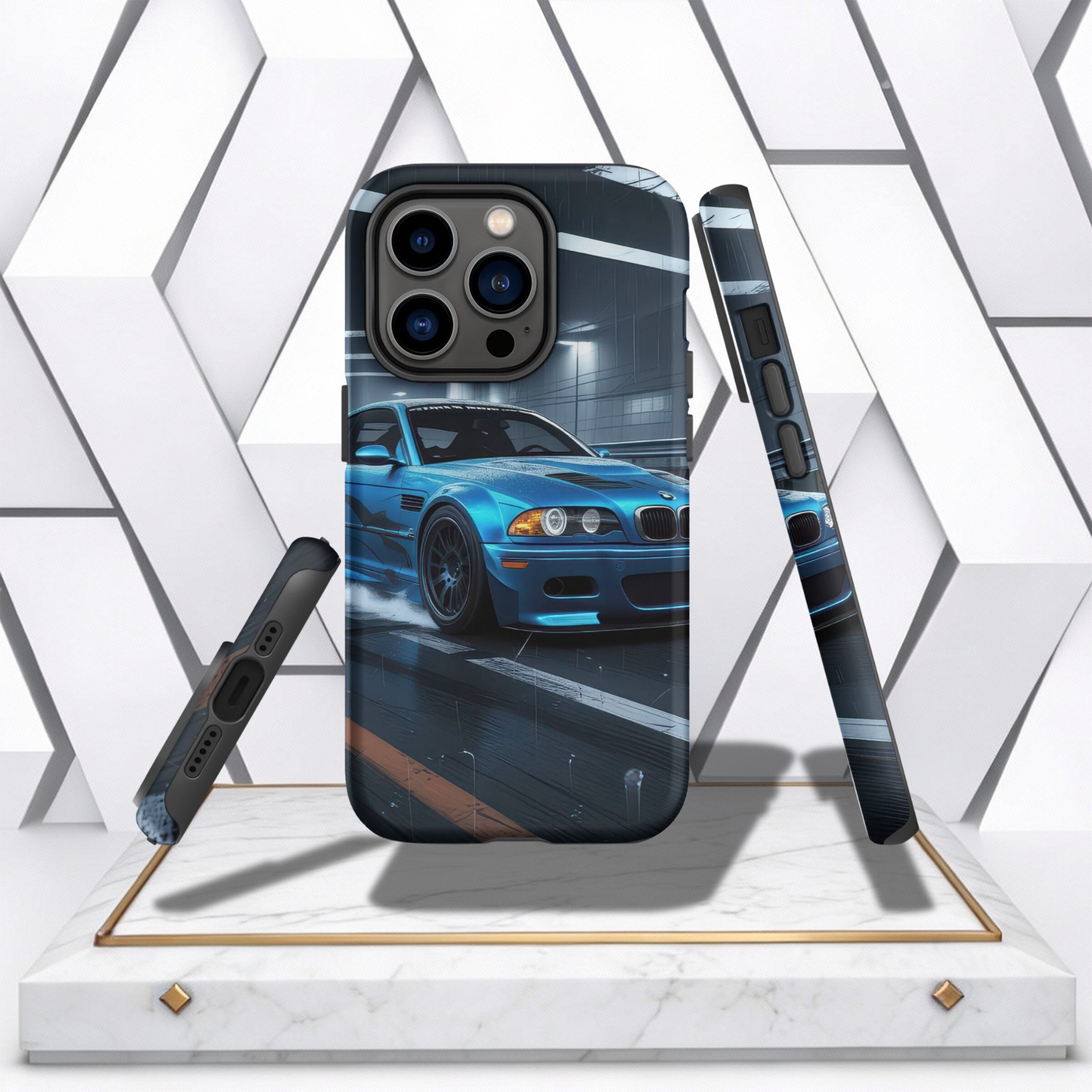 Coocosh iPhone Case offering outstanding impact resistance in a vibrant Azure Blue color, the ideal choice for adventurous individuals.