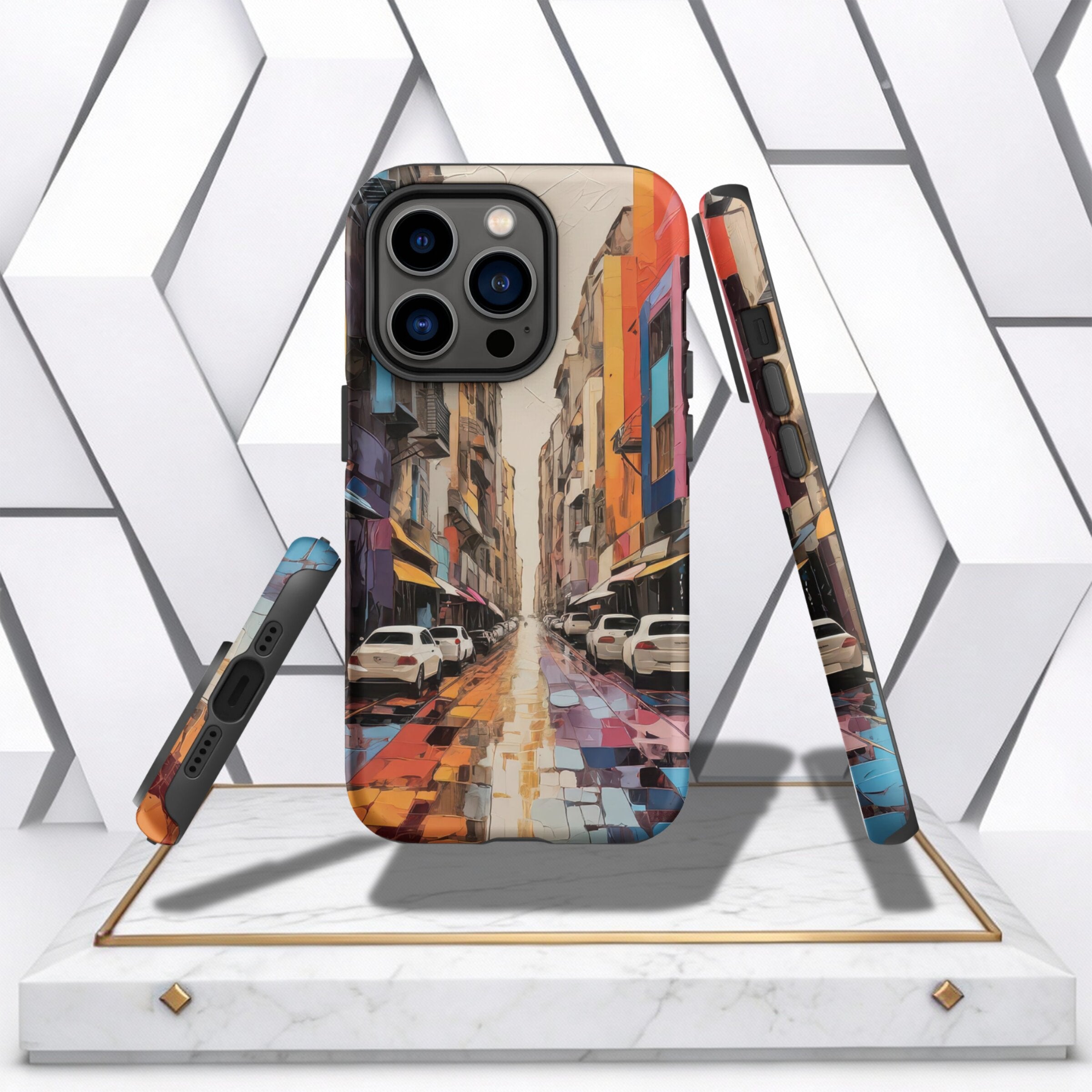 Coocosh phone case showcasing striking colors with vibrant reflections, crafted for impact resistance, making it a perfect fit for everyday use.
