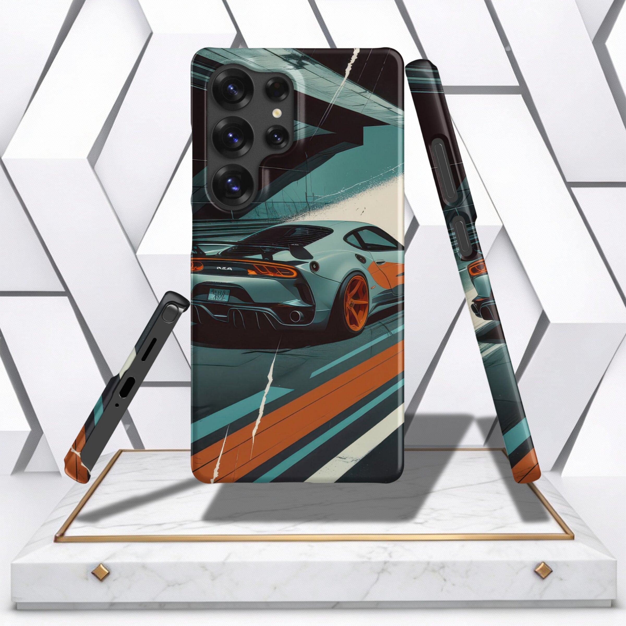 Coocosh Urban Velocity case in bright teal hue, designed to provide sleek protection for Samsung smartphones, blending style and utility.