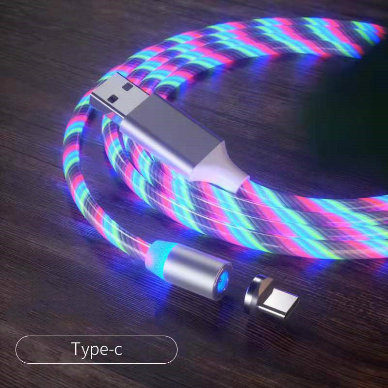 Magnetic 3-in-1 Charging Cable with LED – USB-A to USB-C / Micro-USB / Lightning (1 m / 2 m)