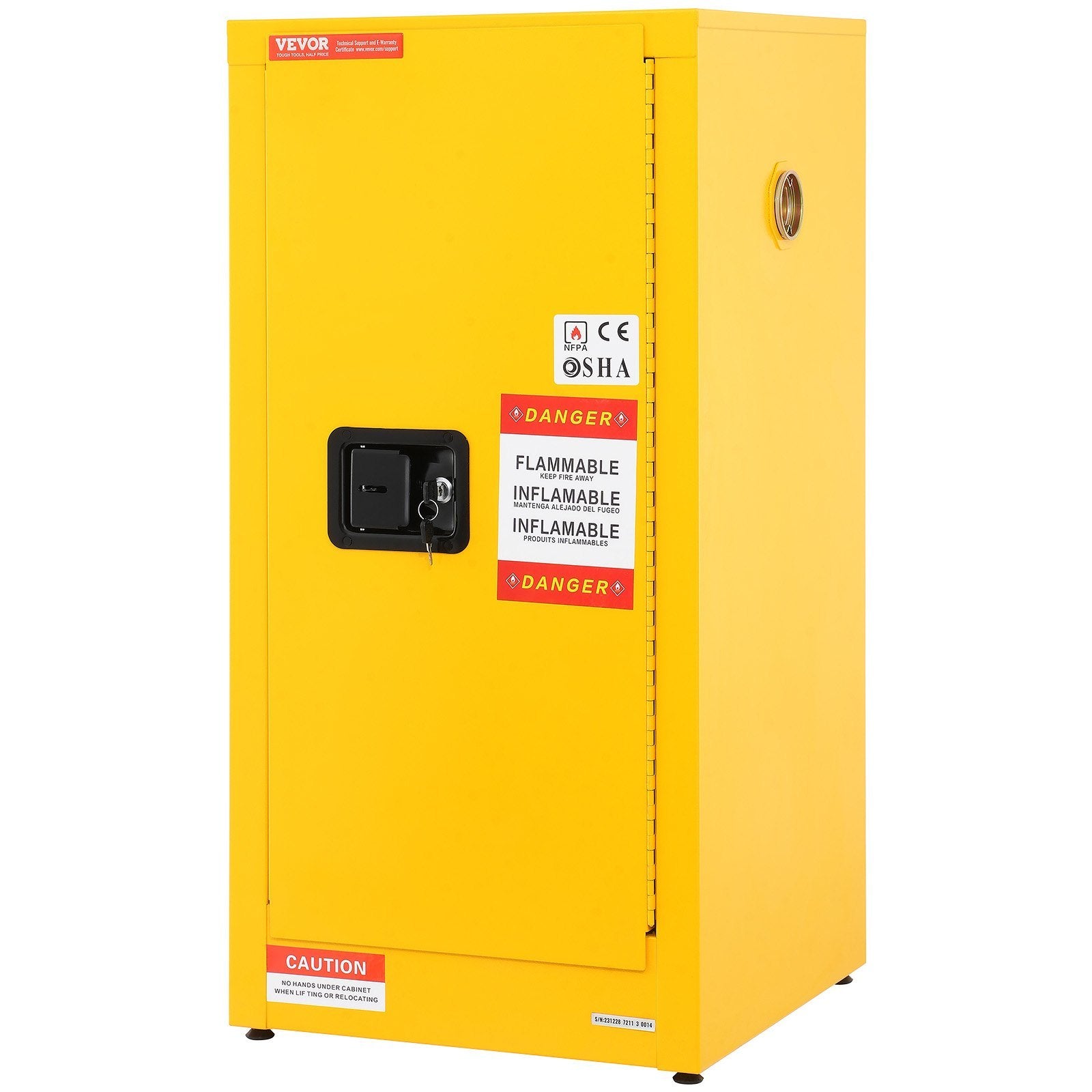 VEVOR Flammable Cabinet, Galvanized Steel Safety Cabinet with Adjustable Shelf