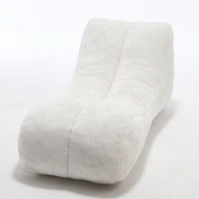 Coocosh Lounge Chair featuring soft, plush fabric in a serene white color, designed for comfort with ergonomic curves, perfect for relaxation. Dimensions are user-friendly for light spaces while providing a chic style accent.