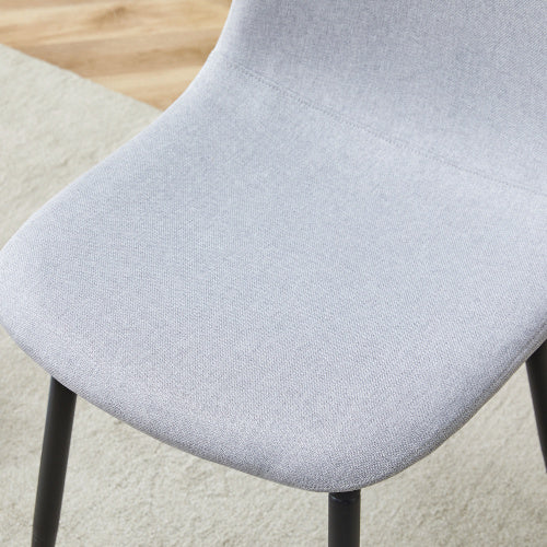 Comfortable Linen-Cotton Dining Chair Set - 4 Pieces | Light Gray