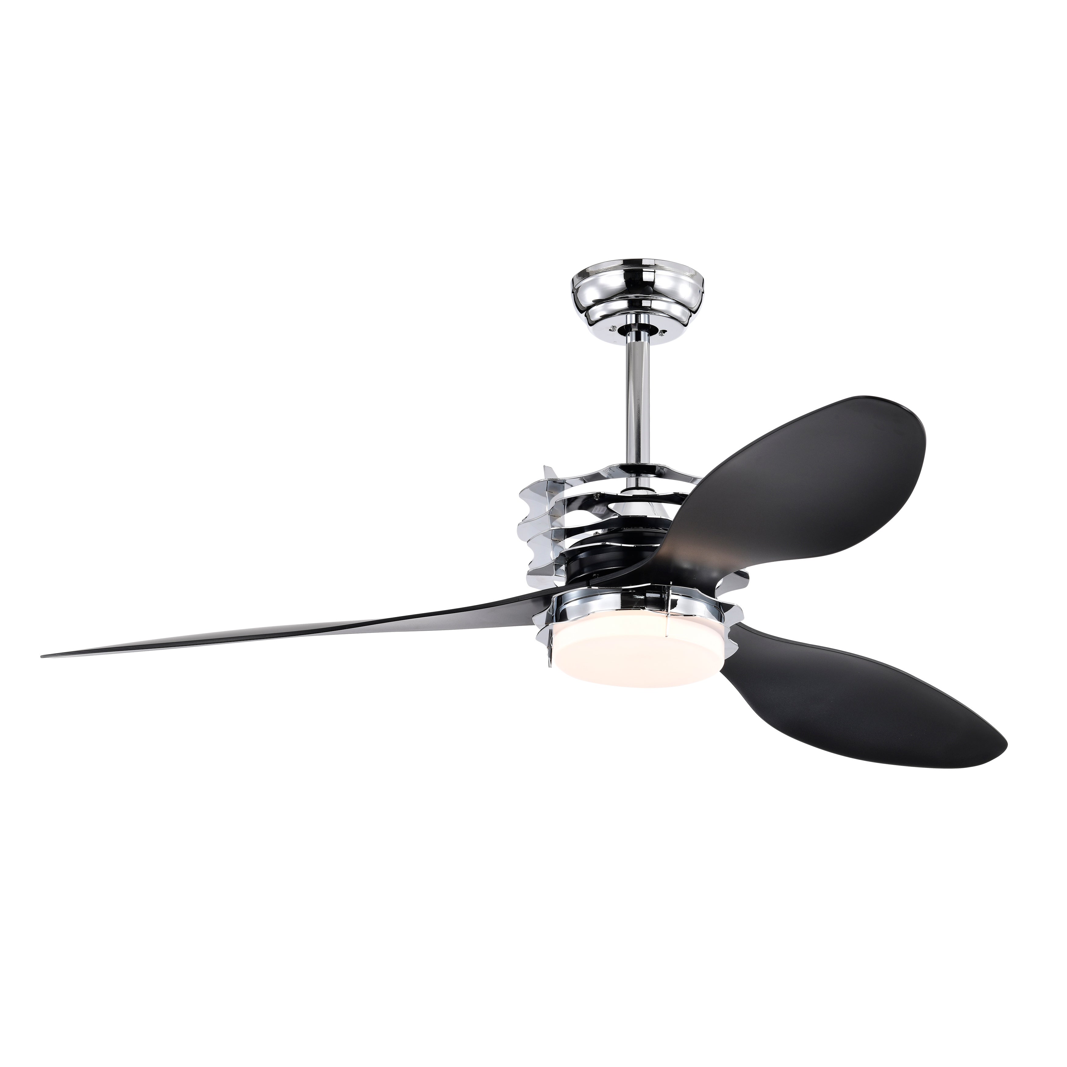 ABS Blades Ceiling Fan With Lights And Remote 6 Speeds Adjustable, DC Motor Modern 52" Ceiling Fan with 3 ABS Blades & 2 Down Rods