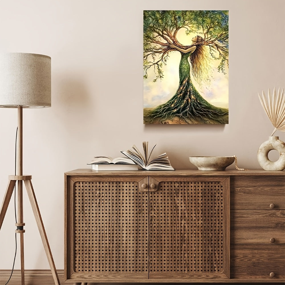 Tree of Life Wooden Framed Canvas Wall Art