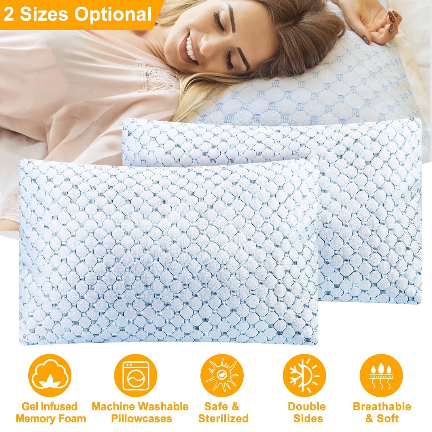 Tchot Cooling Gel Memory Foam Pillow - View 1