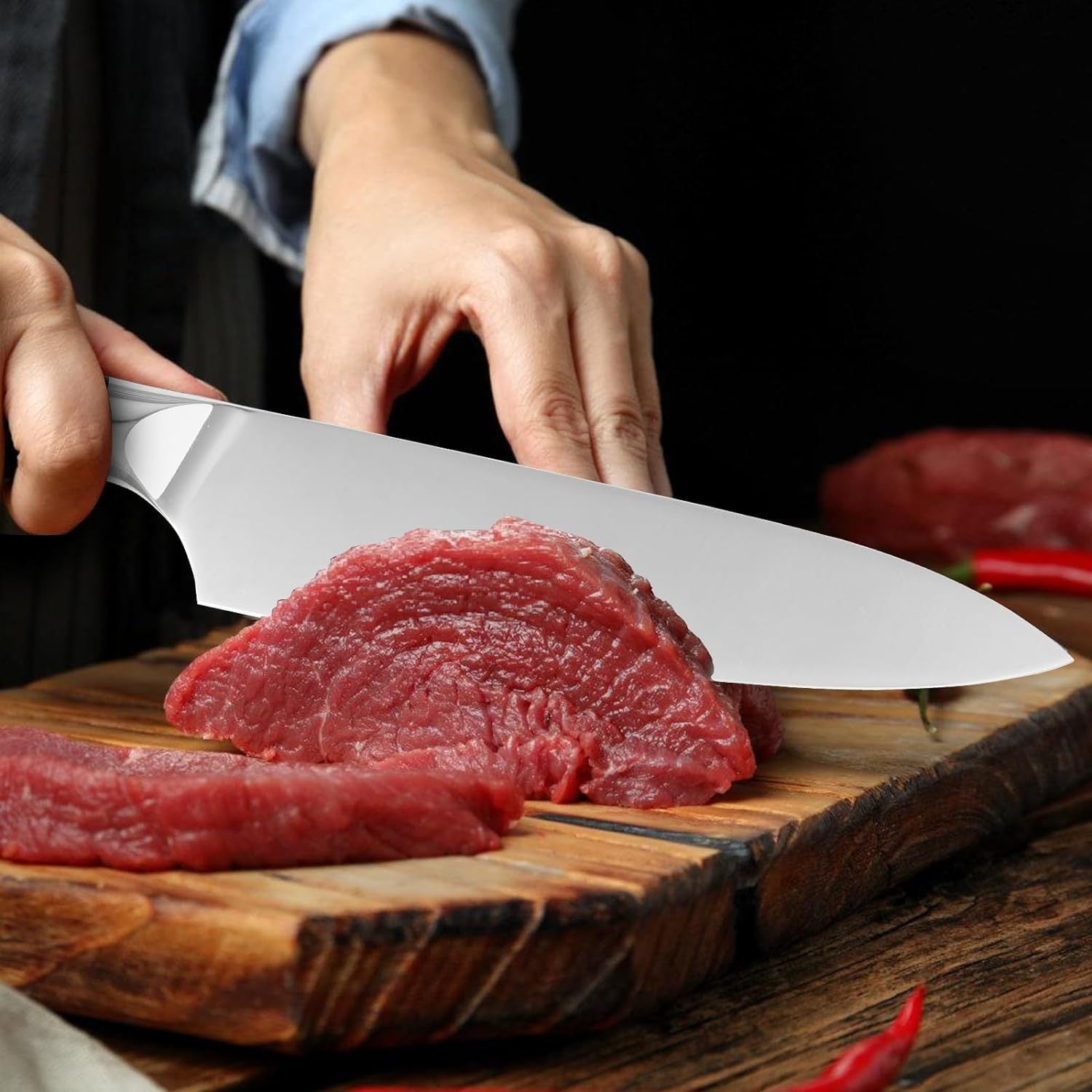 Professional 8" Chef Knife & 7" Santoku — High Carbon Steel