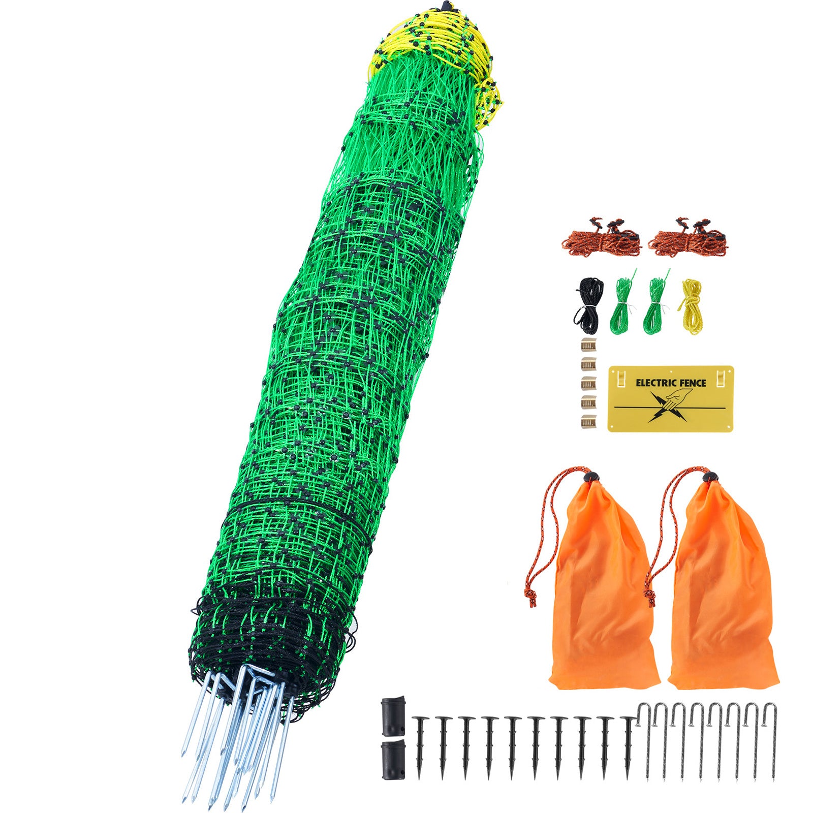 VEVOR Electric Fence Netting, 42 H x 164 L, Portable Mesh with Posts & Double-Spiked Stakes