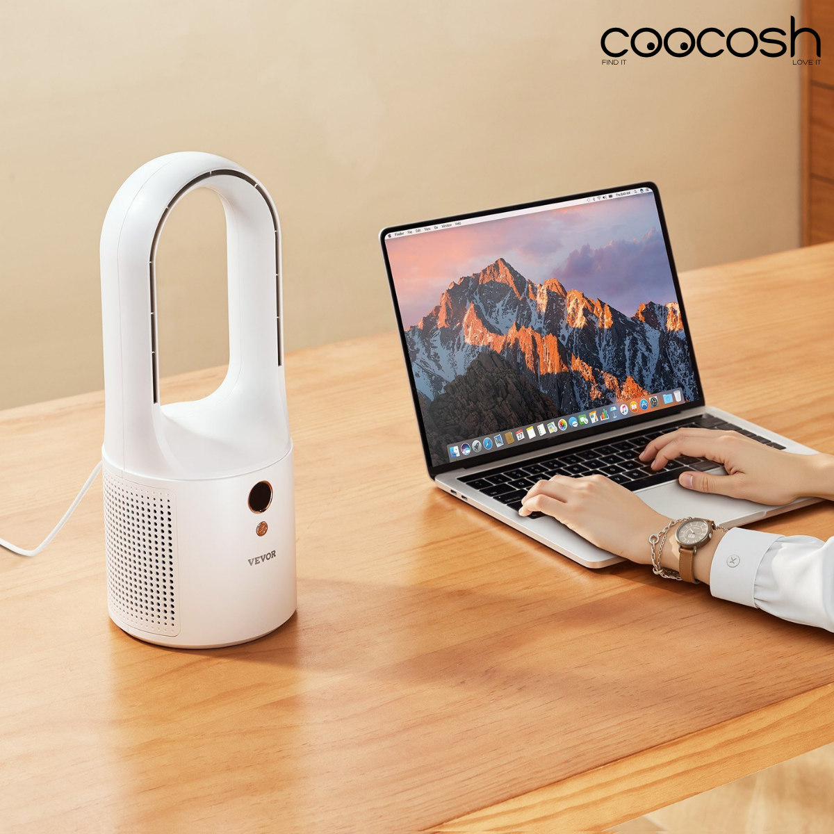 Portable Desk Bladeless Fan 6-Speed Quiet Table Fan For Bedroom & Office