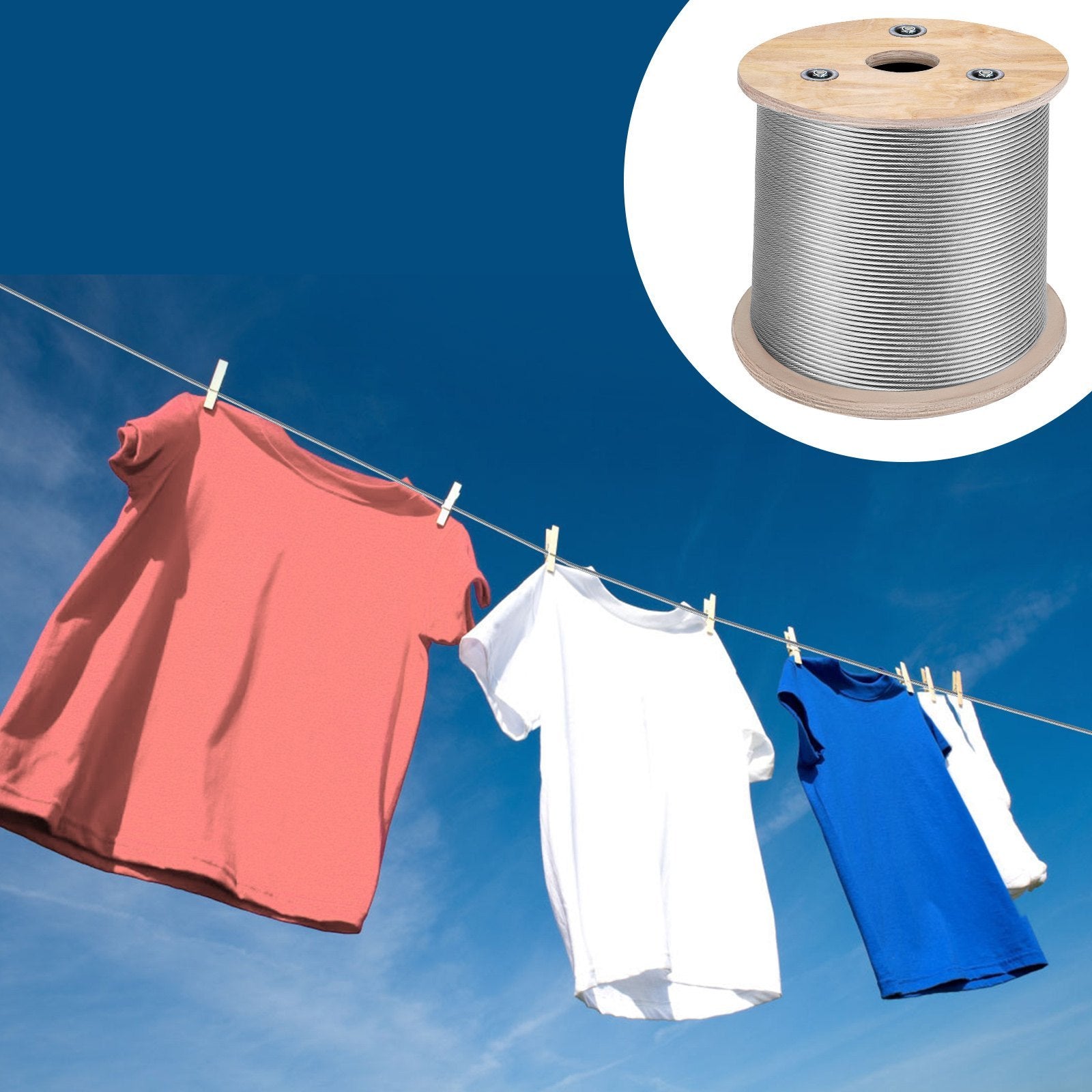 VEVOR Stainless Steel Cable Railing 500ft, Wire Rope 316 Marine Grade