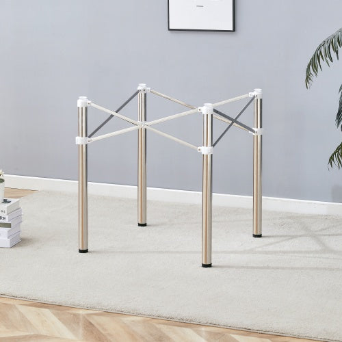 CYDD Silver Stainless Steel Folding Table Frame — Space‑Saving, Adjustable Table Leg