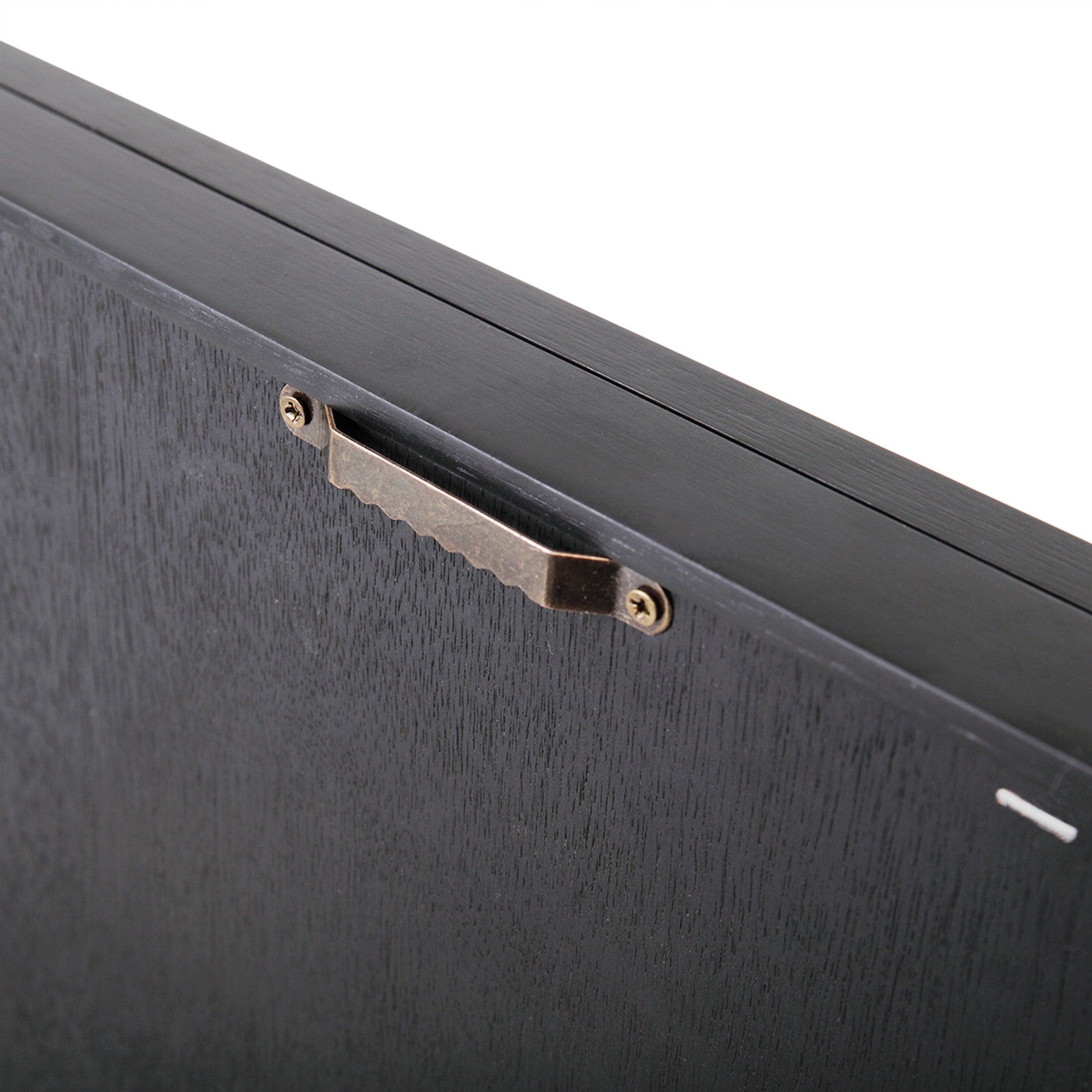 Coocosh Wall Frame with Vintage Handle, Black Wood Finish, Dimensions 12x16 inches, Close-up Perspective showcasing detailed craftsmanship and unique design features.