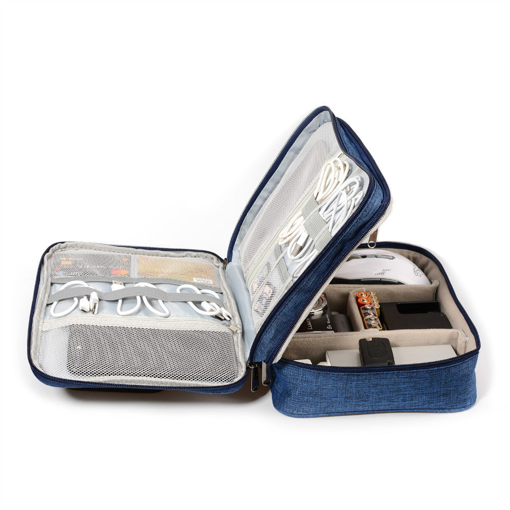 Waterproof Travel Cable Organizer Bag – 3-Layer Tech Case (10.6″)
