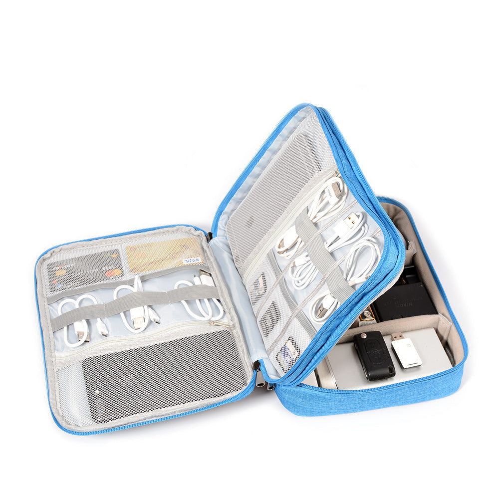 Waterproof Travel Cable Organizer Bag – 3-Layer Tech Case (10.6″)