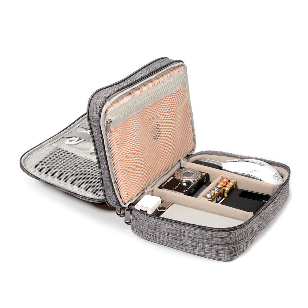 Waterproof Travel Cable Organizer Bag – 3-Layer Tech Case (10.6″)