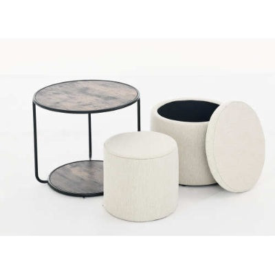 CYDD Multi-Functional Ottoman & Table Set with Storage Drum Stool