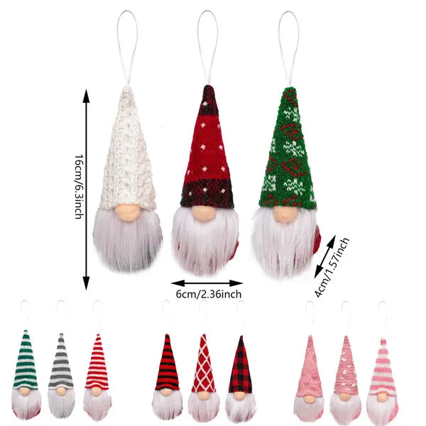 12 Pcs Christmas Gnomes Hanging Ornaments Tomte Plush Faceless Gnome Xmas Tree Wall Table Decor