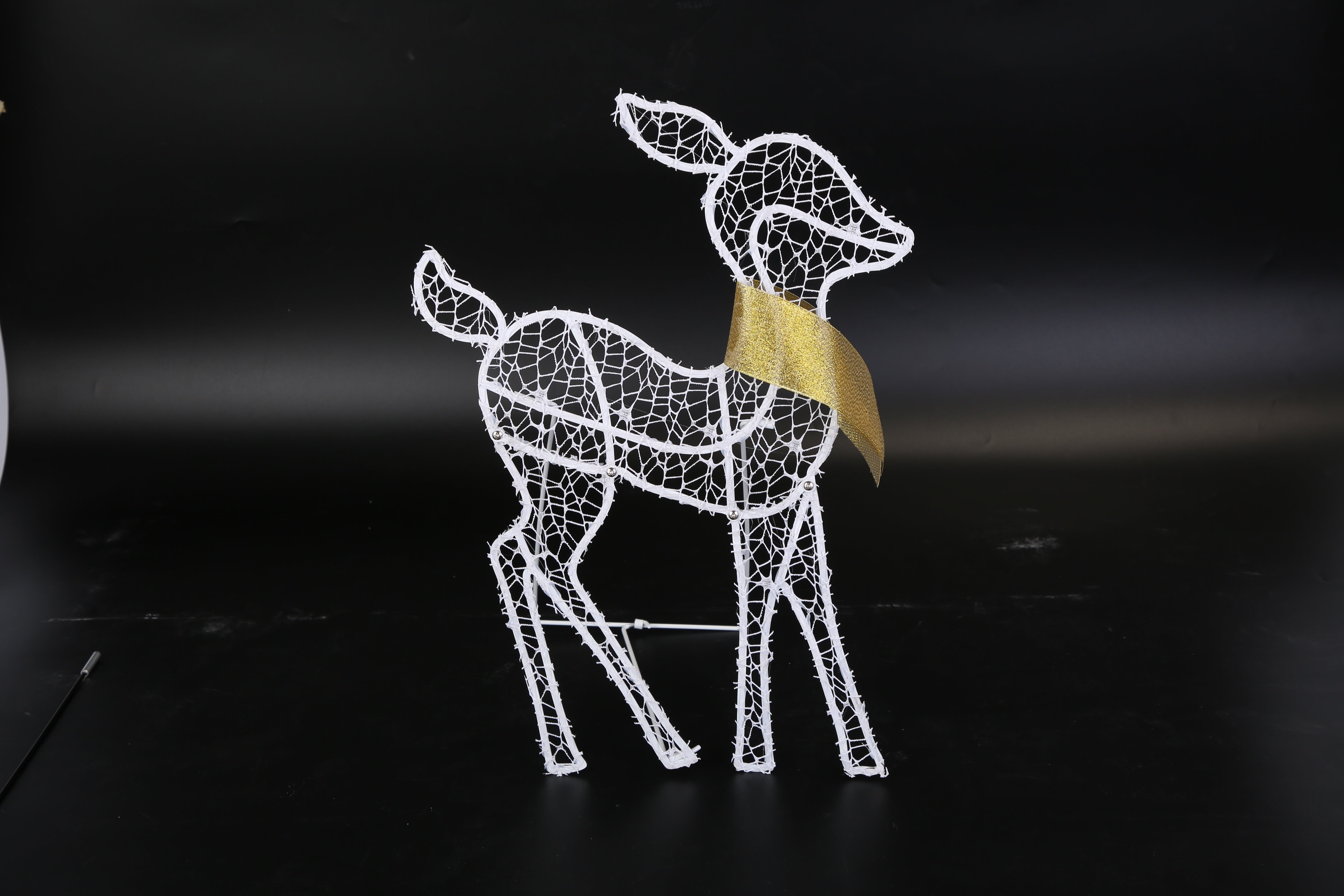 3 Sets Lighted 2D Reindeer Family — Warm Yellow LED Christmas Decoration (Buck, Doe, Fawn)
