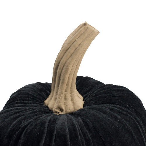 9.5" Black Velvet Pumpkin Large, For Holiday Halloween Decor